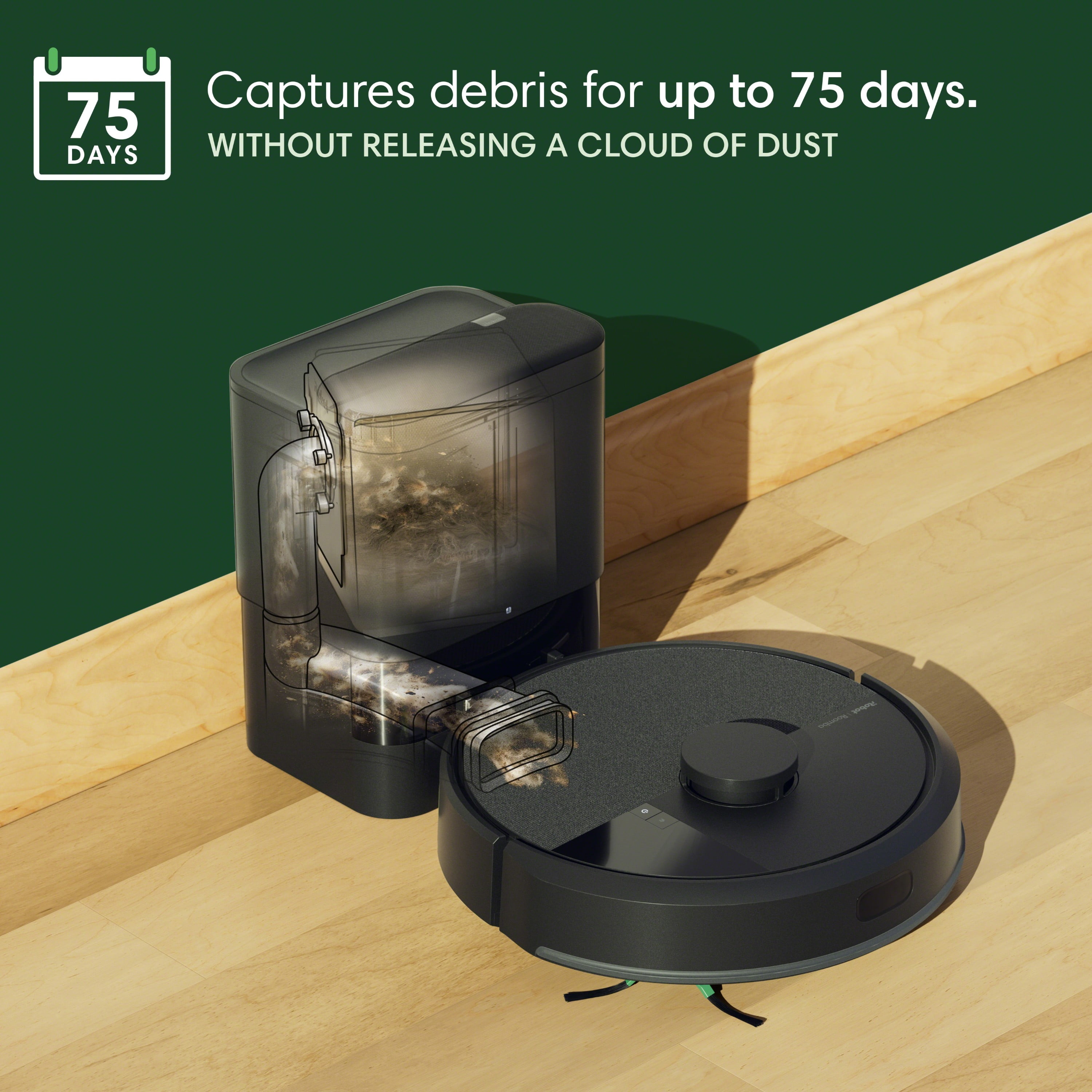 iRobot Roomba 105 Vac Robot Vacuum with AutoEmpty Dock, 75 Days Self-Emptying , Carpet & Hard Floors, Intense Power-Lifting Suction, Avoids Mopping Carpets, LiDAR, Model# Q352020 - Image 4