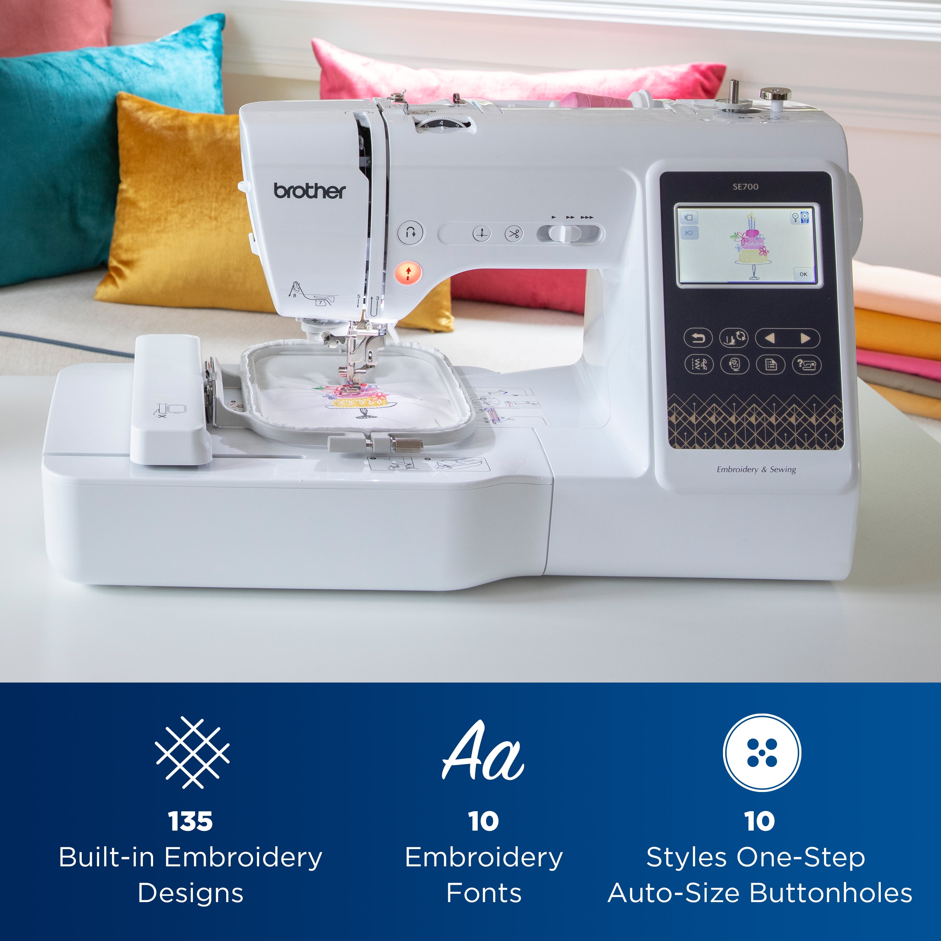 Brother SE700 Computerized Sewing & Embroidery Machine with Built-in Designs & Wireless Connectivity - Image 4