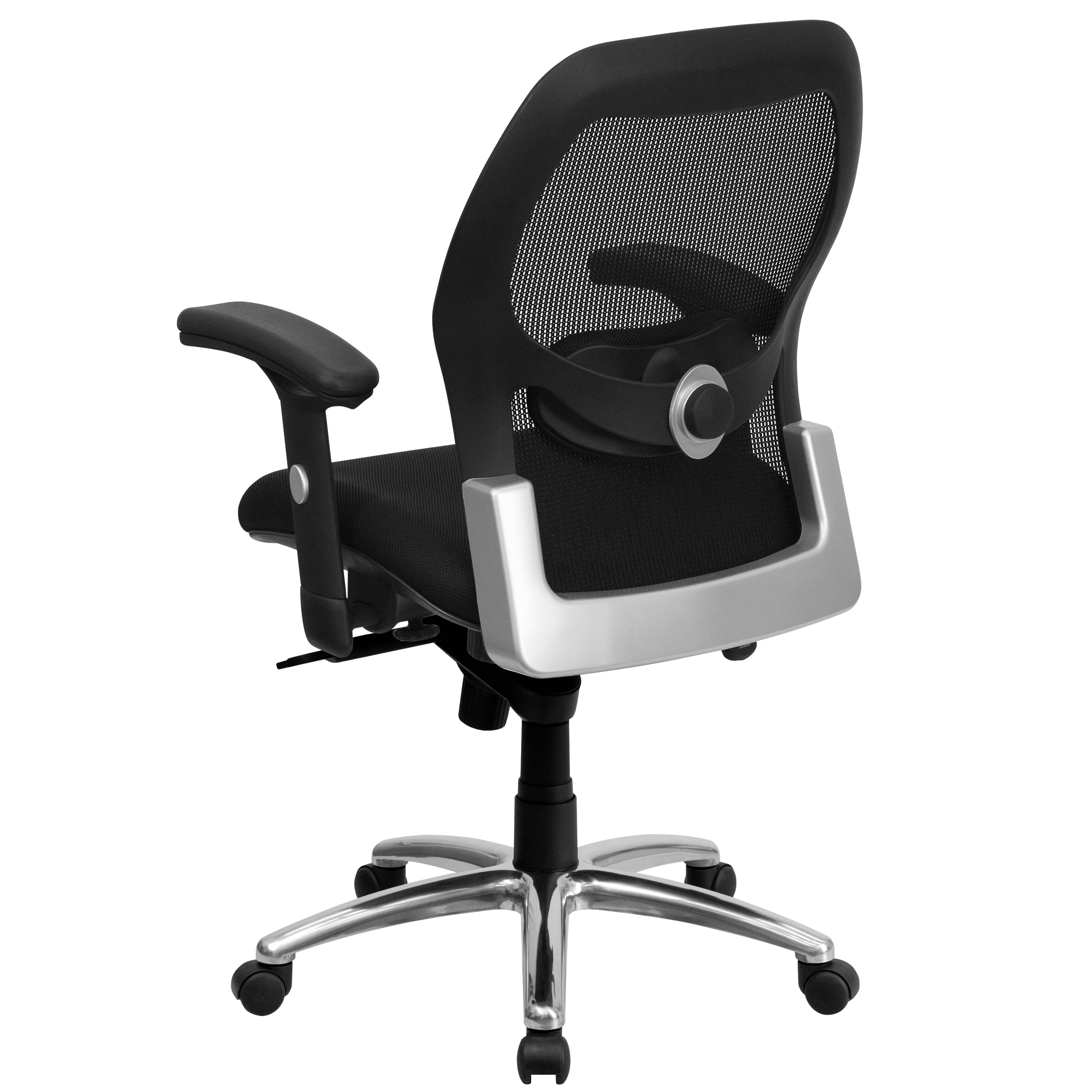 Flash Furniture Mid-Back Black Super Mesh Executive Swivel Office Chair with Knee Tilt Control and Adjustable Lumbar & Arms - Image 6