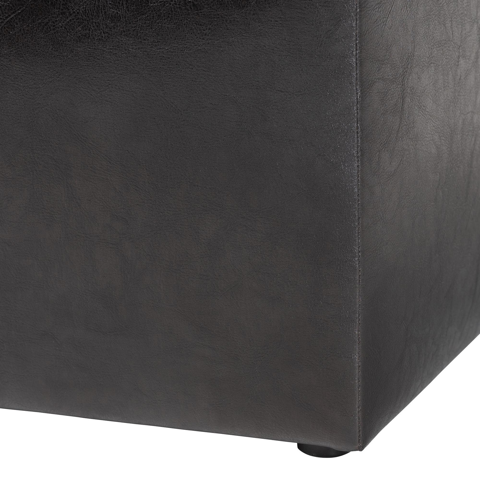 Baxton Studio Sydney Brown Modern Ottoman - Storage Ottoman - Image 7