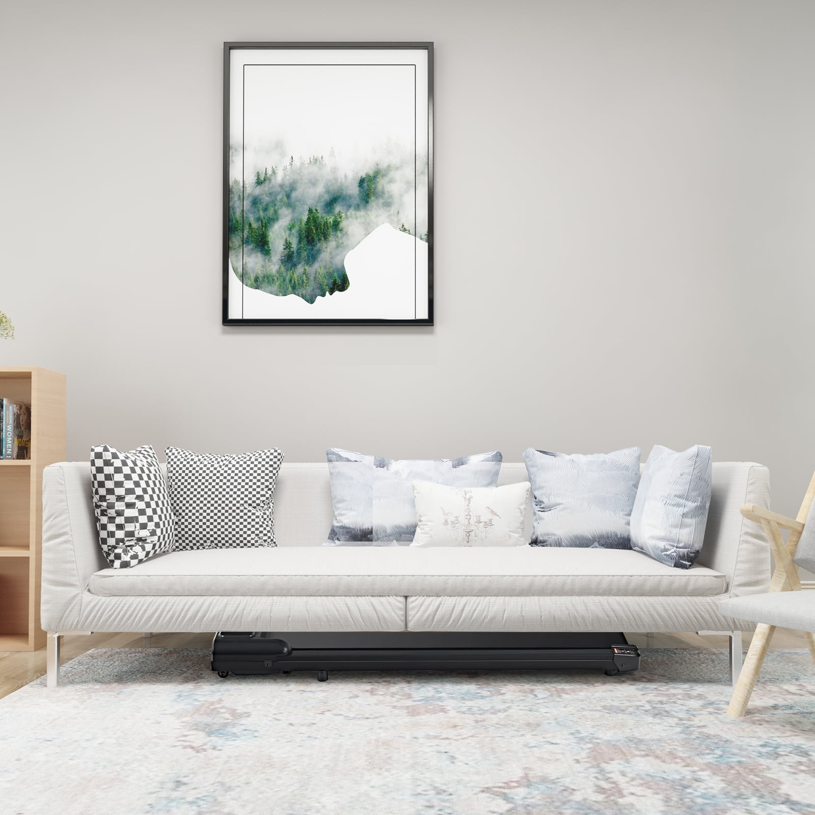 EUROCO 300LBS 2.5HP Walking Pad Under Desk Treadmill with 5-Layer Belt,Protable 2 in 1 Exercise Treadmill 0.6-3.8 mph Speed Range for Home Office Workout - Image 5