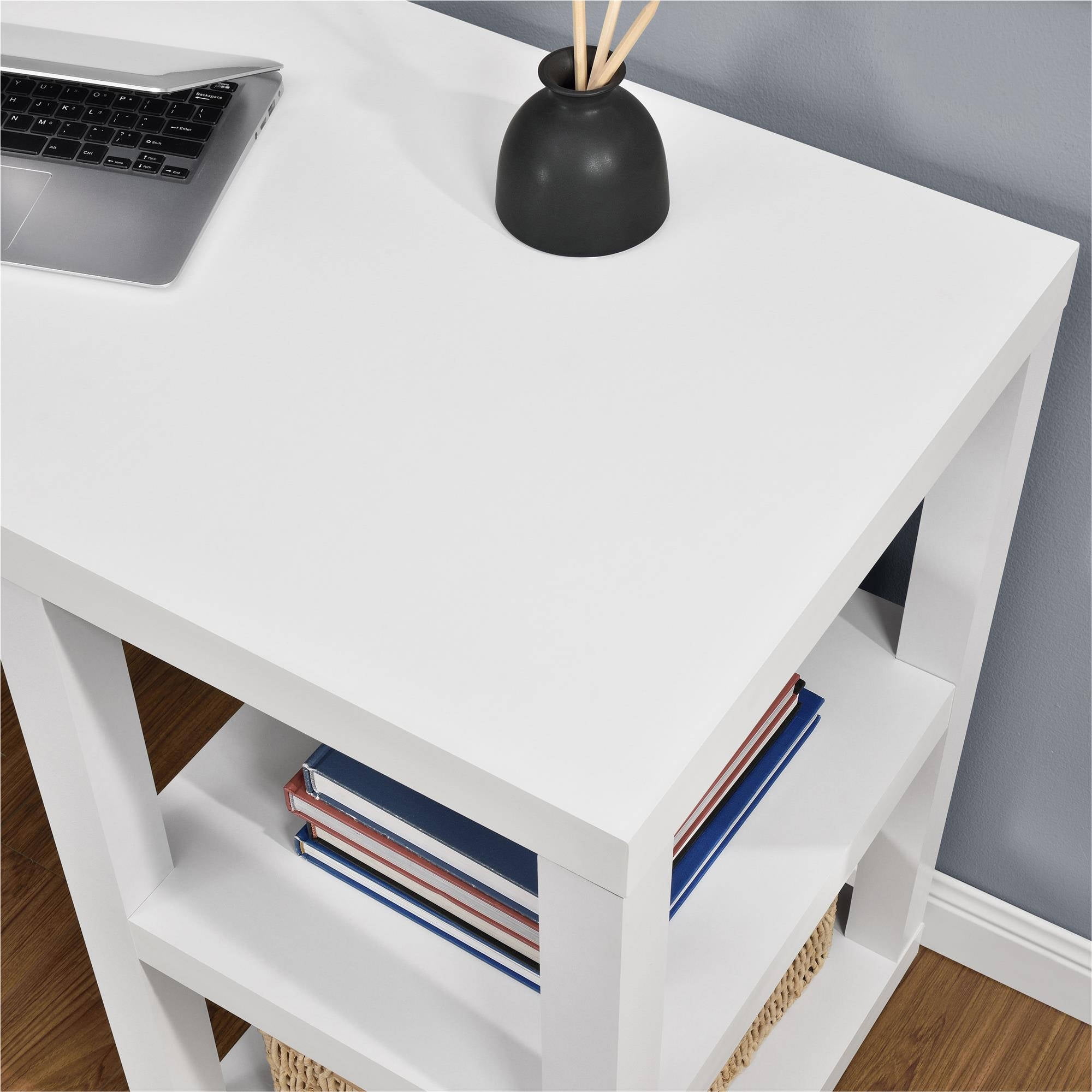 Ameriwood Home Parsons Double Pedestal Computer Desk, White - Image 3