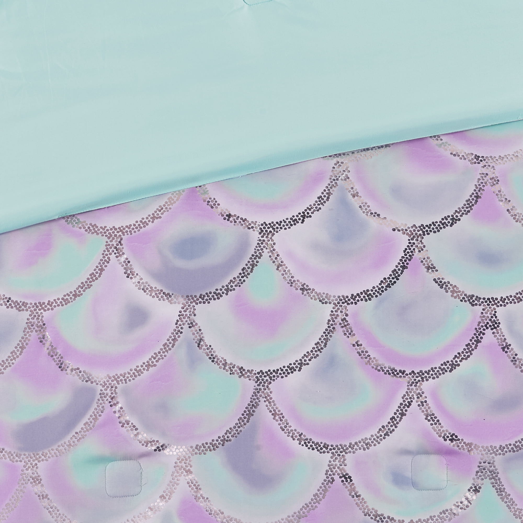 Your Zone Iridescent Seashell Lavender Aqua Printed 8 Piece Mermaid Bed in a Bag, Full - Image 5