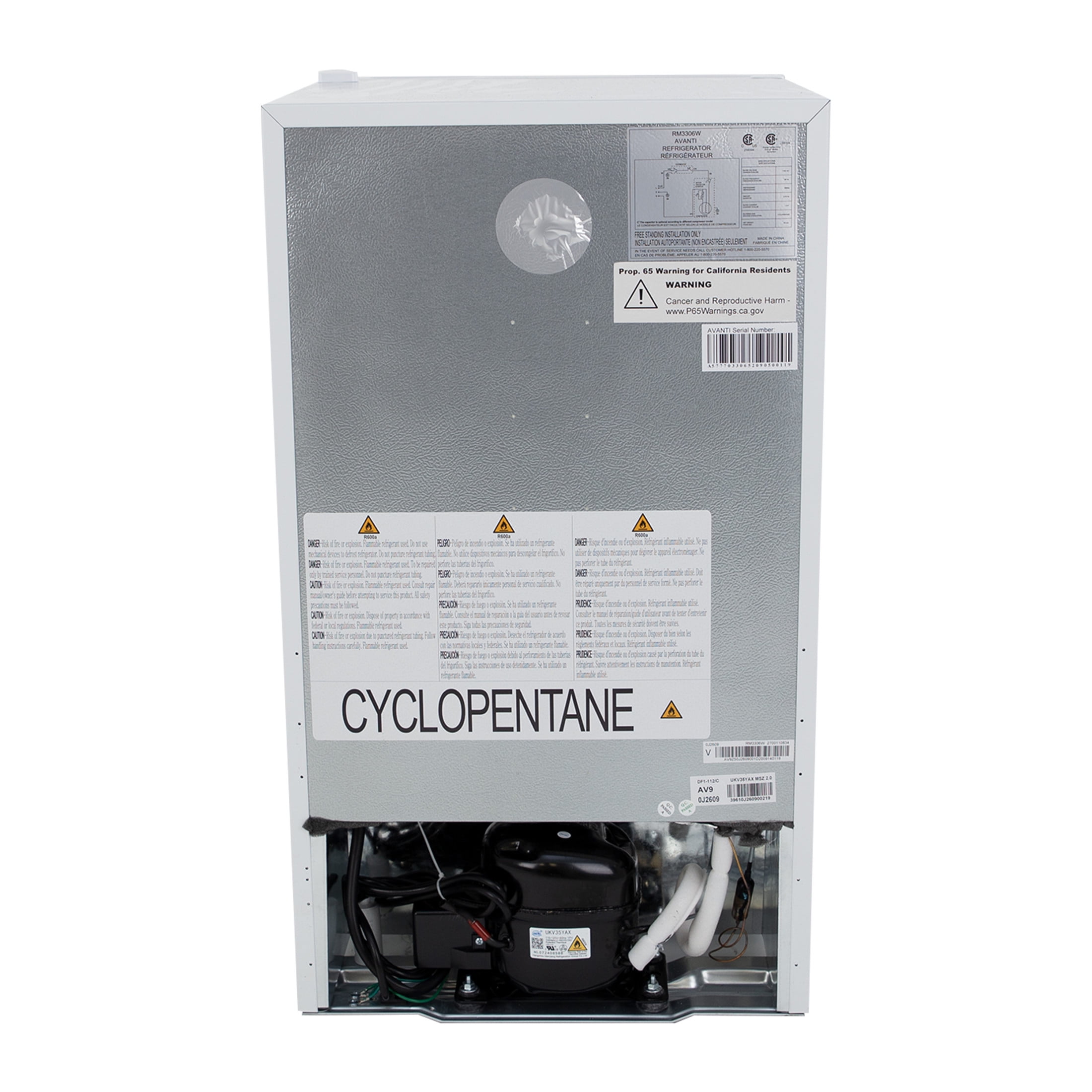 Avanti 3.2 cu. ft. Compact Refrigerator, Mini-Fridge, in White (RM3306W) - Image 6