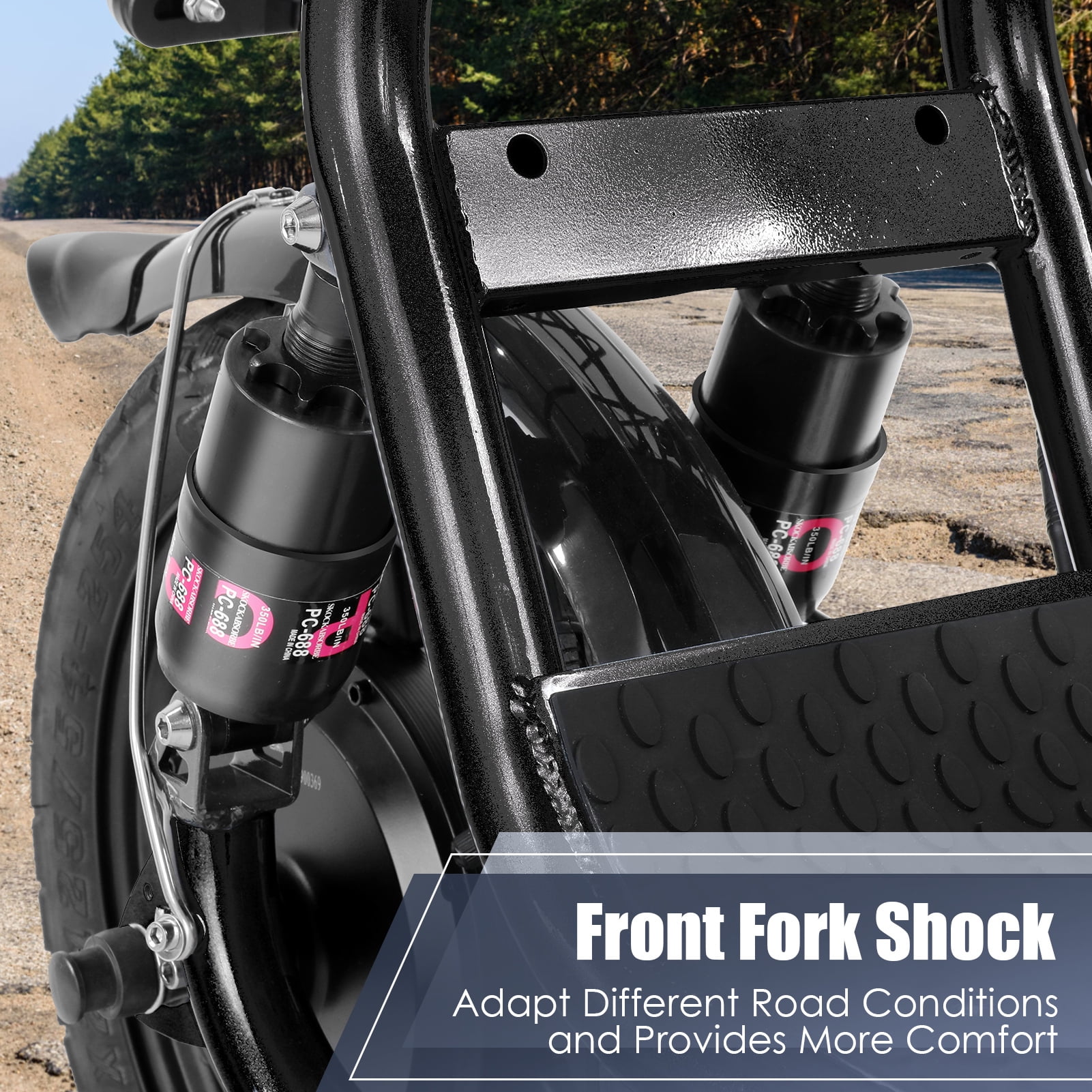 SANOPY 350W Adults Electric Scooter, 15 Miles Range 20Mph Top Speed, 36V 5.2Ah Battery Moped, Foldable Electric Scooter for Adults for Commuting with Shock Absorbing, Black - Image 5