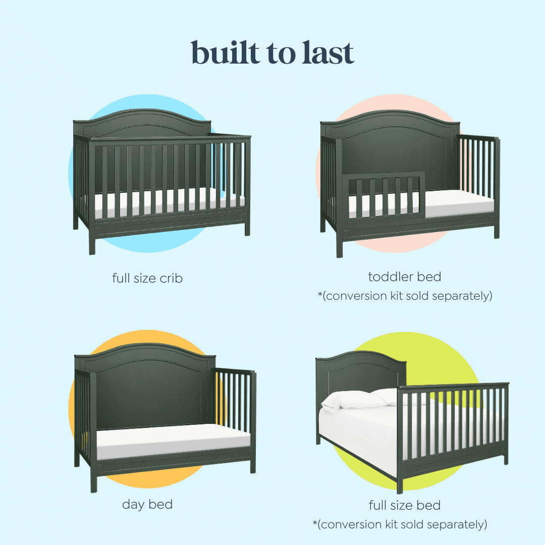 DaVinci Charlie 4-in-1 Convertible Crib, Greenguard Gold Certified, Forest Green - Image 4