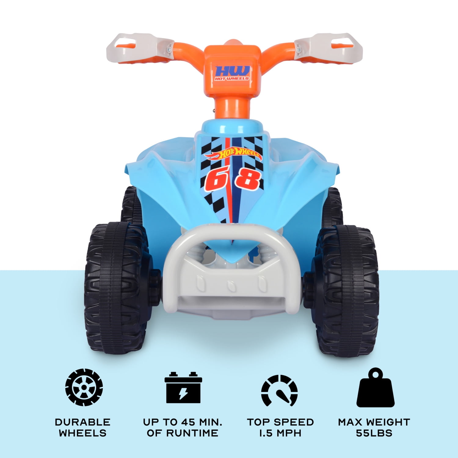 Licensed Hot Wheels 6V Battery Powered Ride on ATV for Kids Ages 2-5 Years Old, Blue - Image 5