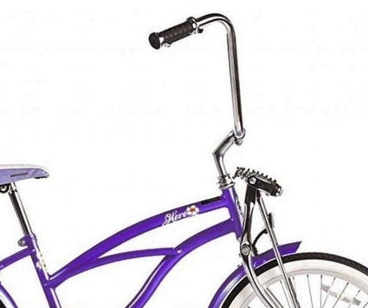Wonder Wheels 20 In. Beach Cruiser Lowrider Coaster Brake Single Speed Bicycle, Bike With Banana Seat Stainless Steel Spokes One Piece Crank Alloy Rims 36 H - Purple - Image 3