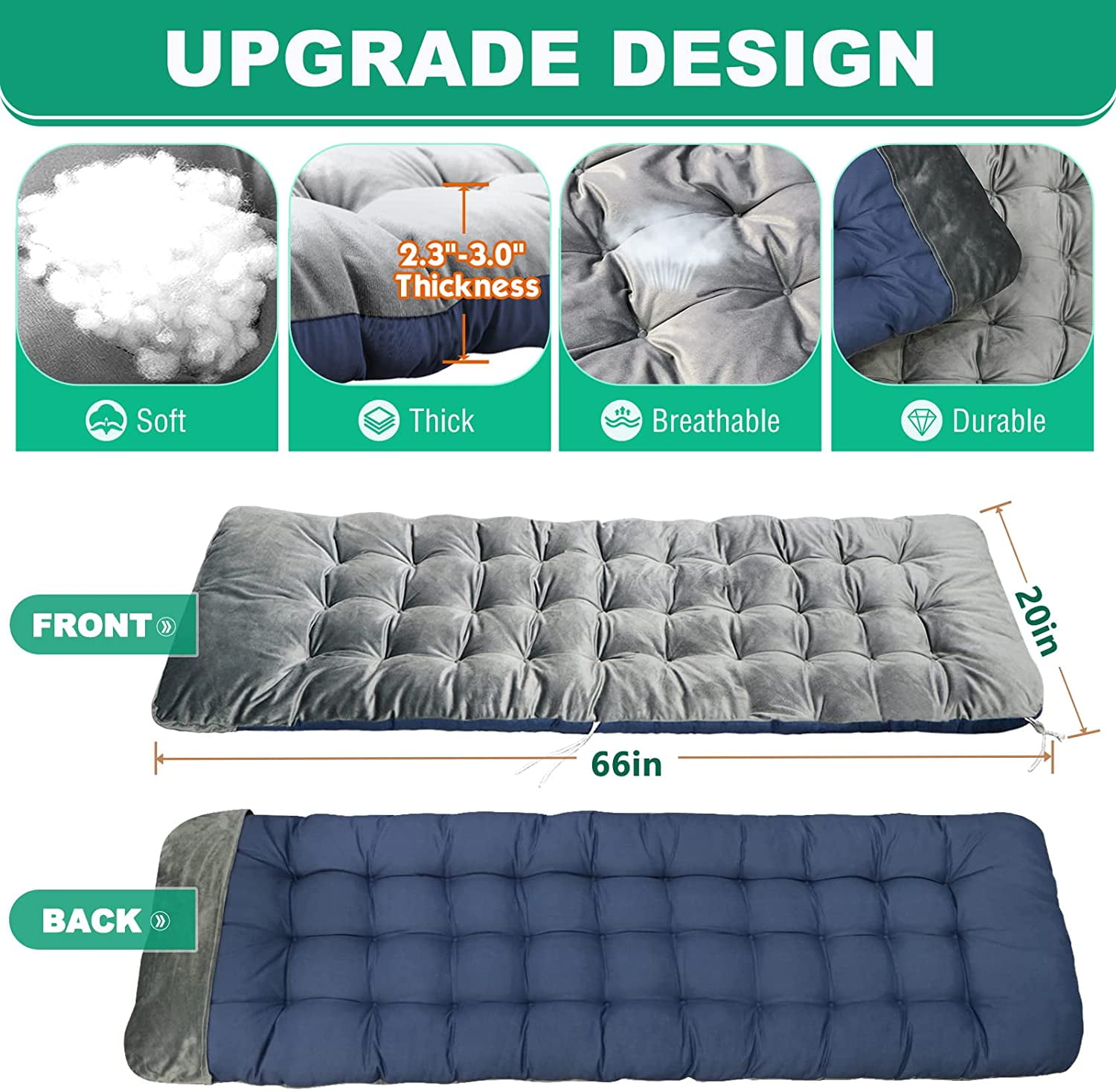 ABORON Living Room Chairs, Folding Zero Gravity Chair for Living Room/Bedroom/Office, Folding Lounge Chair Reclining Patio Chairs with Mattress for Indoor Outdoor - Image 8