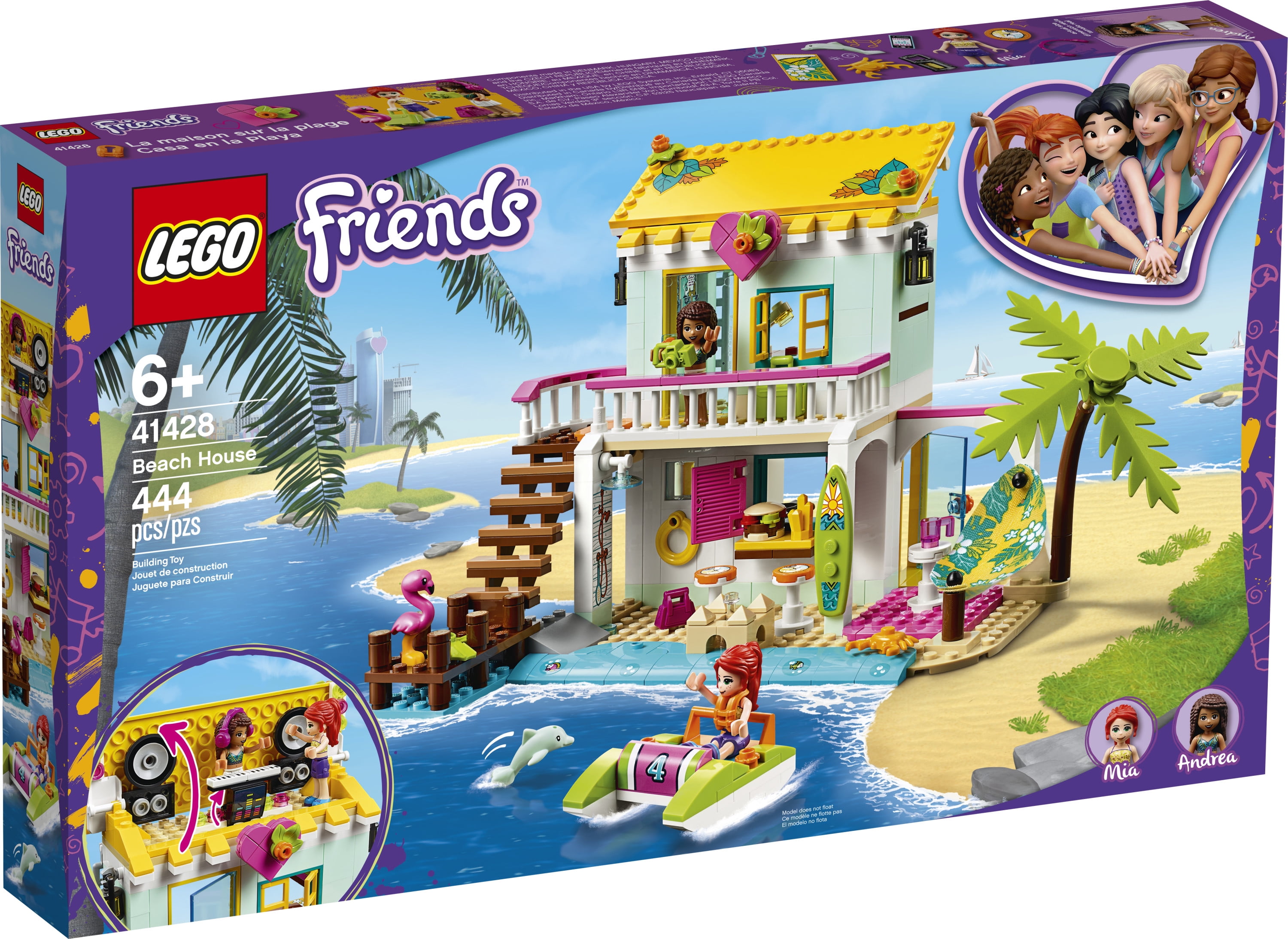 LEGO Friends Toy Beach House 41428 Building Toy comes with Andrea and Mia Mini-Dolls (444 Pieces) - Image 4