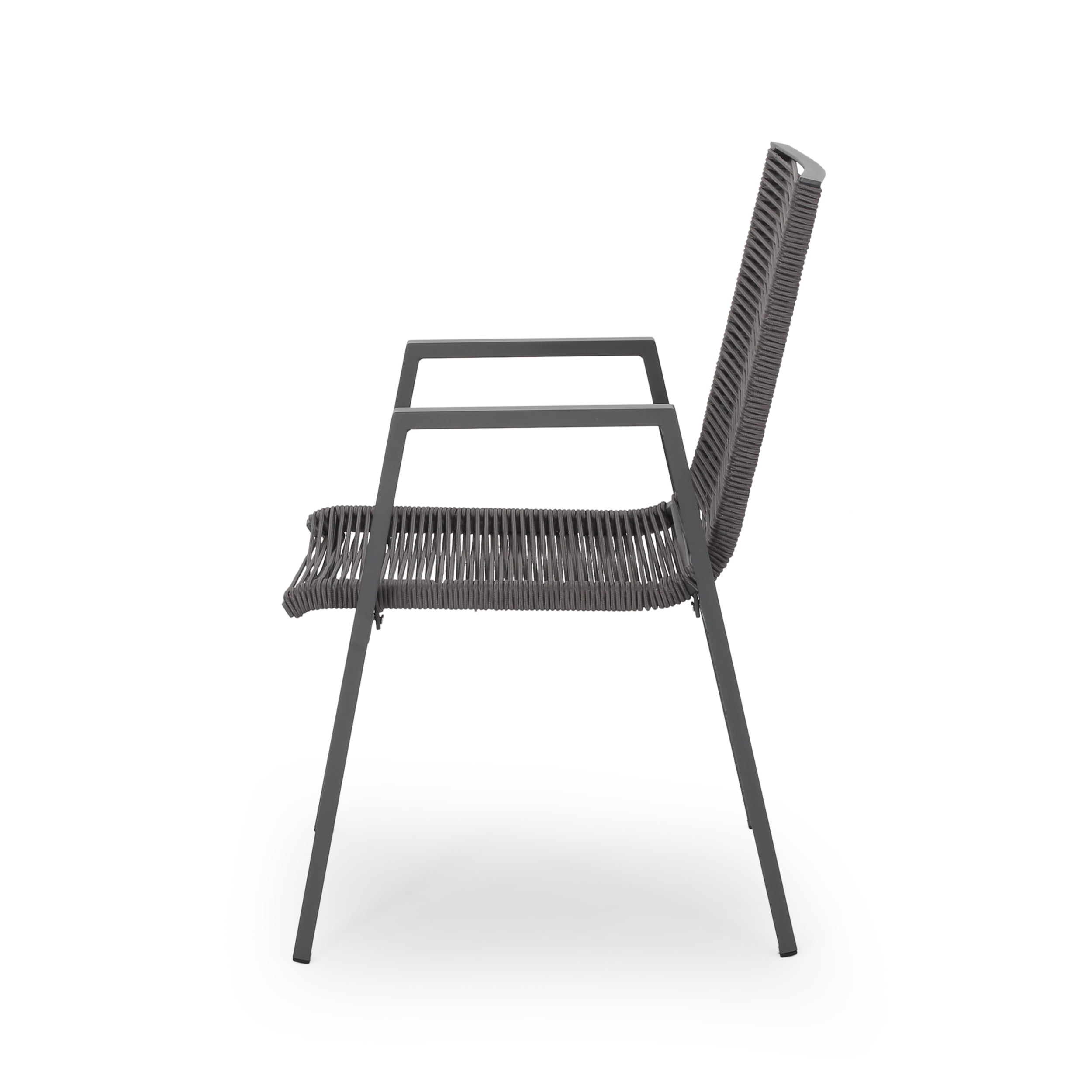Noble House Deloris Outdoor Aluminum Dining Chair in Gray (Set of 2) - Image 10