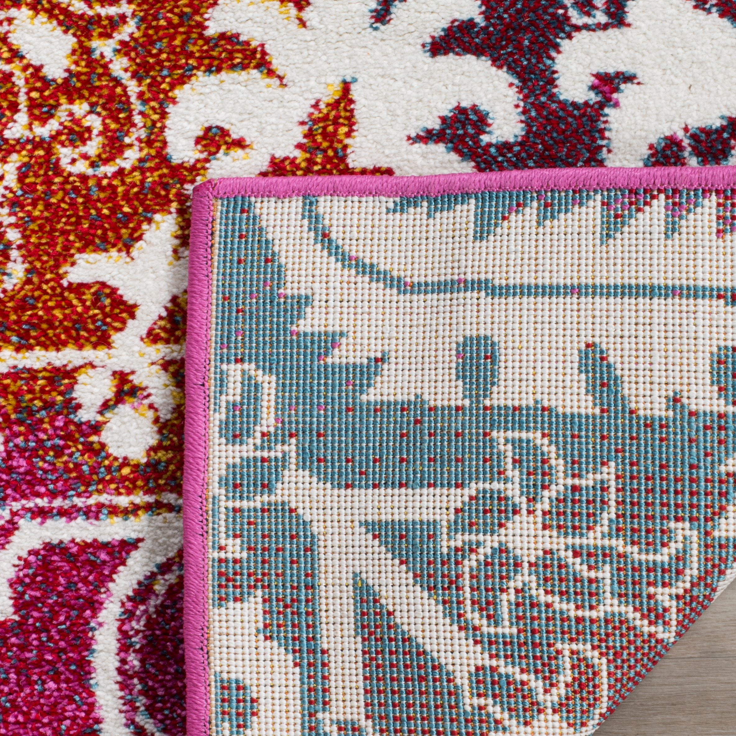 SAFAVIEH Watercolor Daven Abstract Colorful Area Rug, Ivory/Fuchsia, 5'3" x 7'6" - Image 7