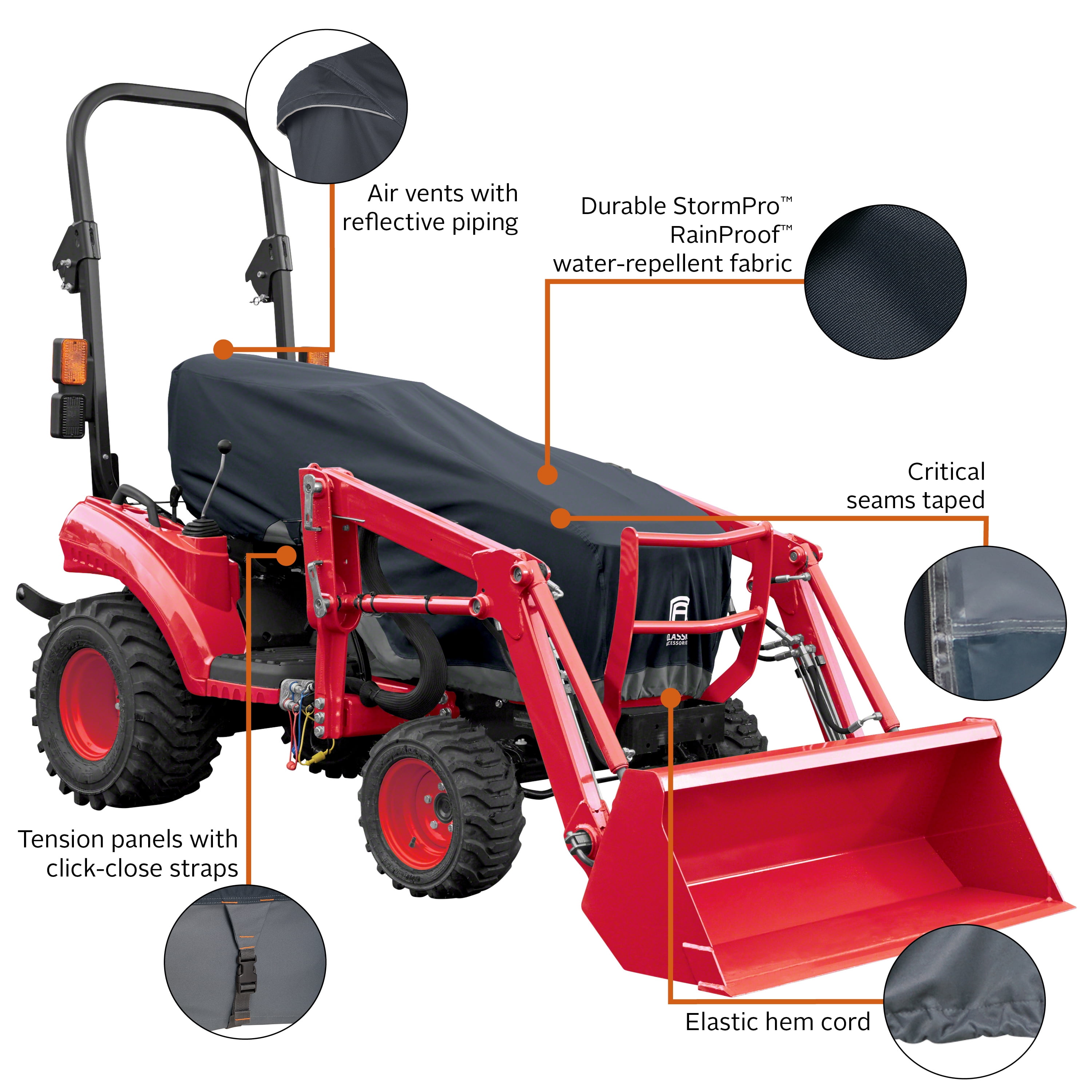 Classic Accessories StormPro™ RainProof Heavy-Duty Compact Utility Tractor Cover - Image 8