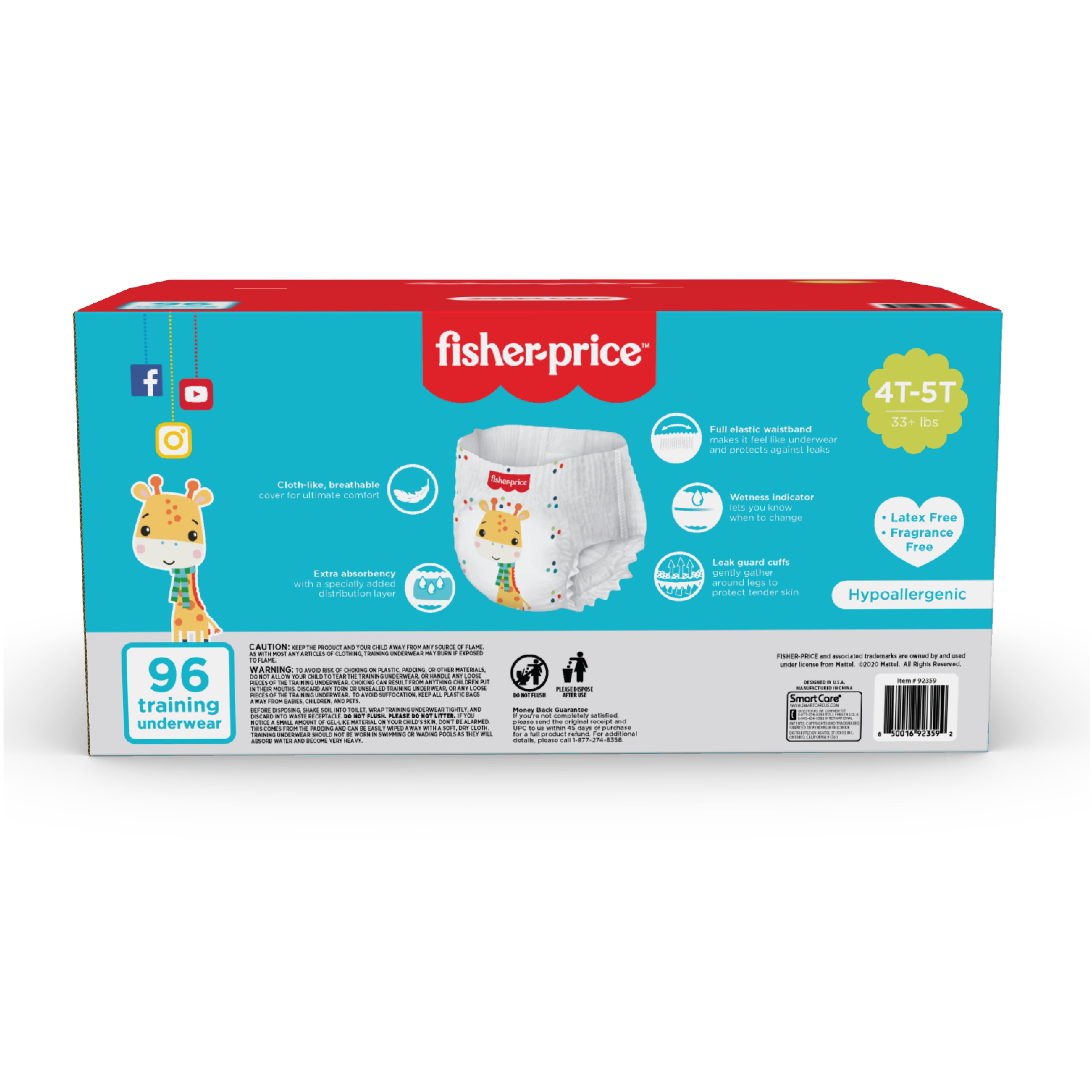 Fisher-Price Girls Disposable Training Pants for Toddlers, 4T-5T, 96 Count - Image 4