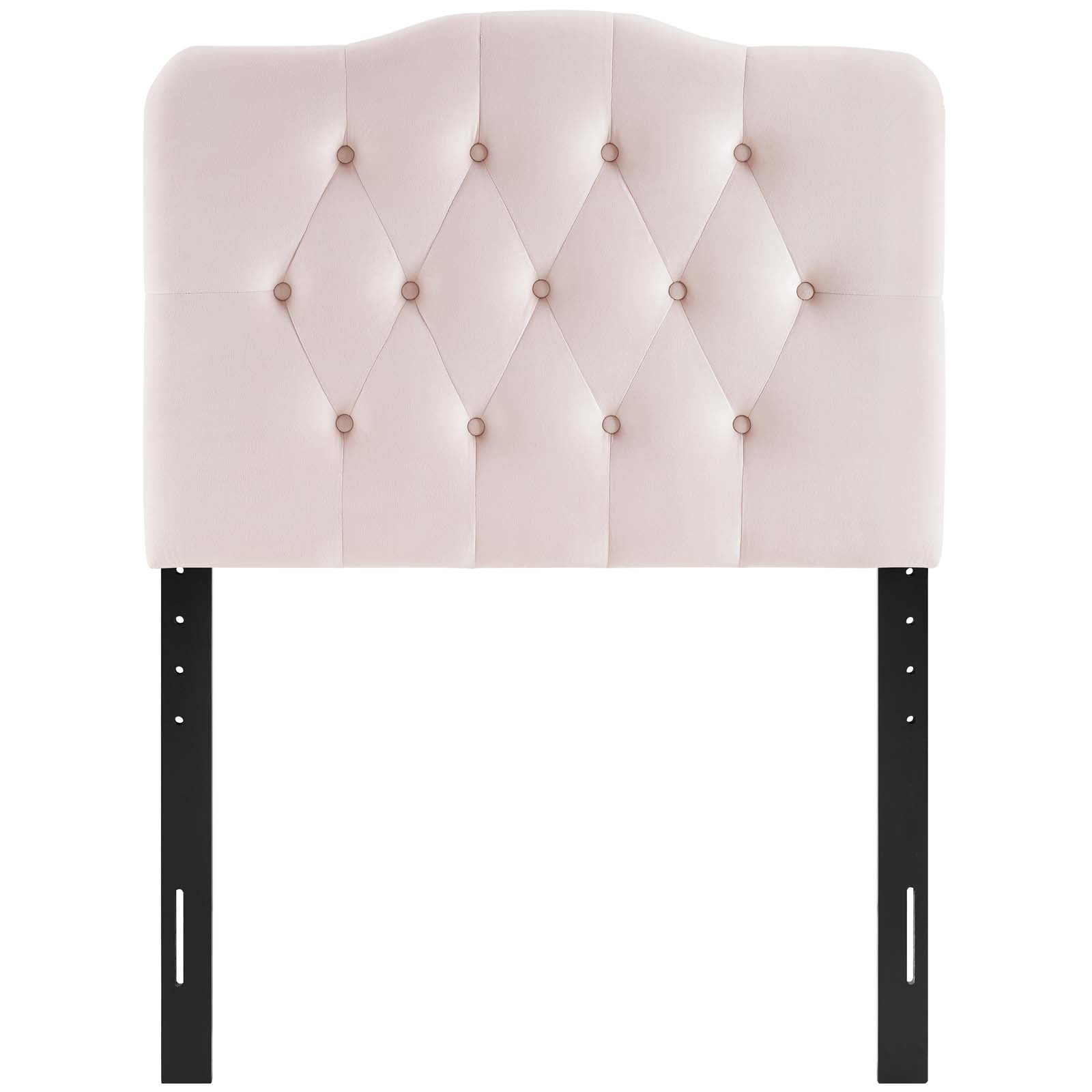 Annabel Twin Diamond Tufted Performance Velvet Headboard in Pink - Image 2
