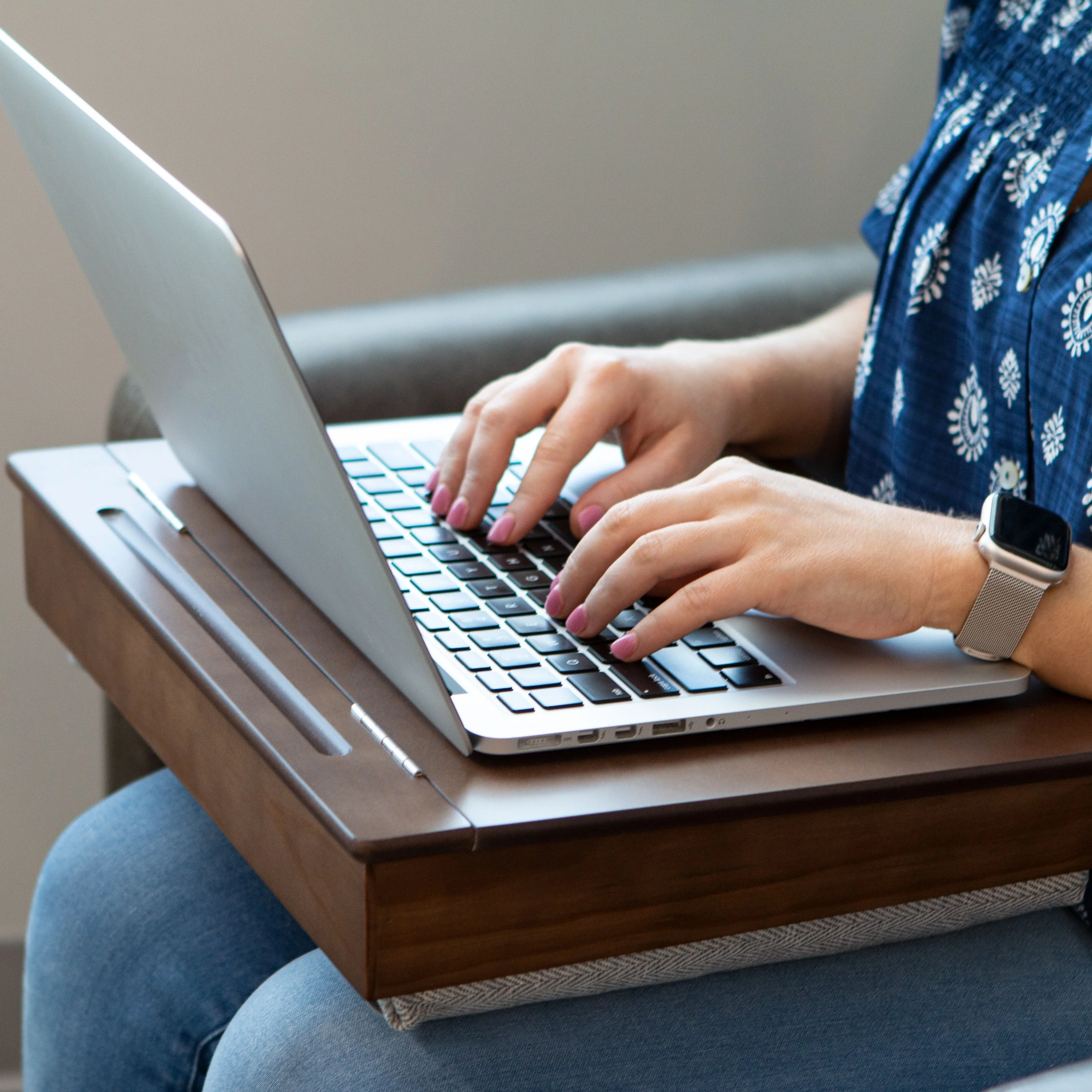 LapGear Schoolhouse Wood Lap Desk with Storage, Java - Image 3