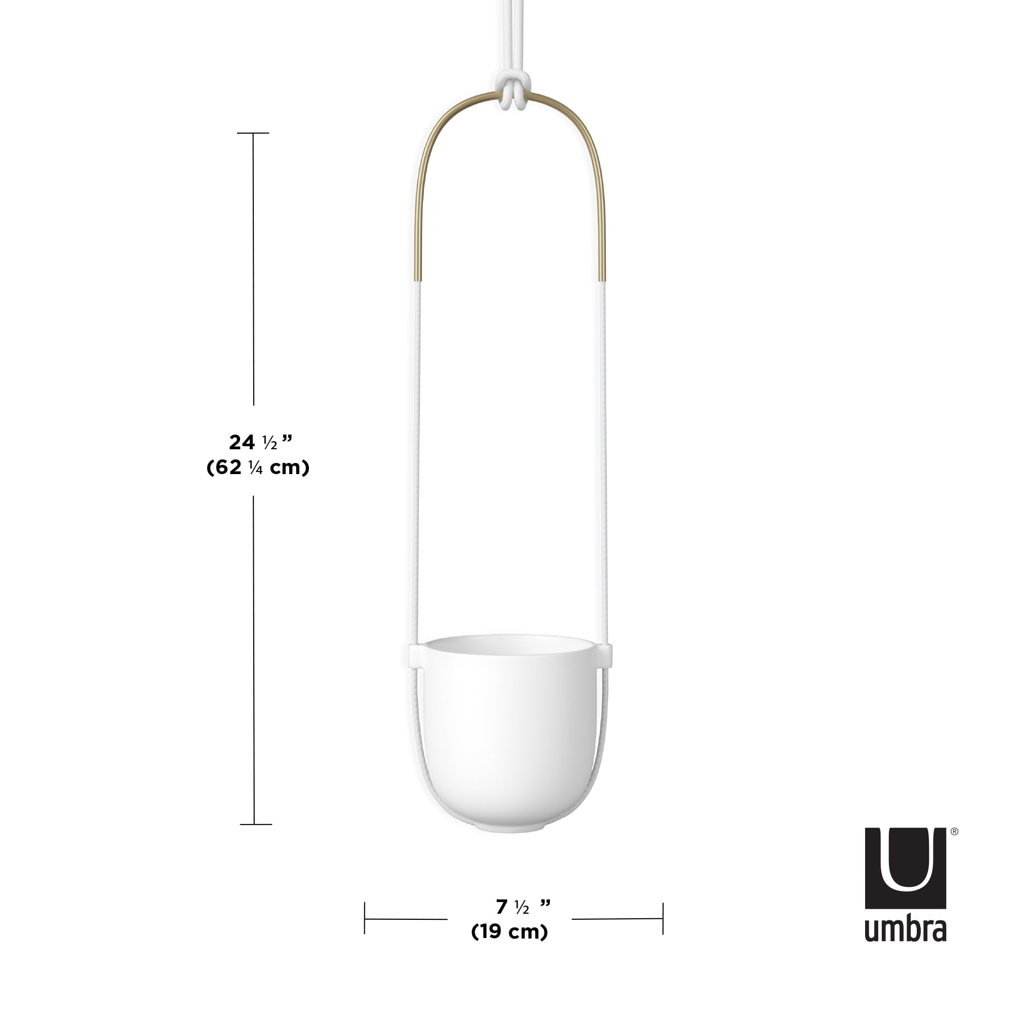 Umbra Bolo Ceramic Hanging Wall Planter White - Image 9