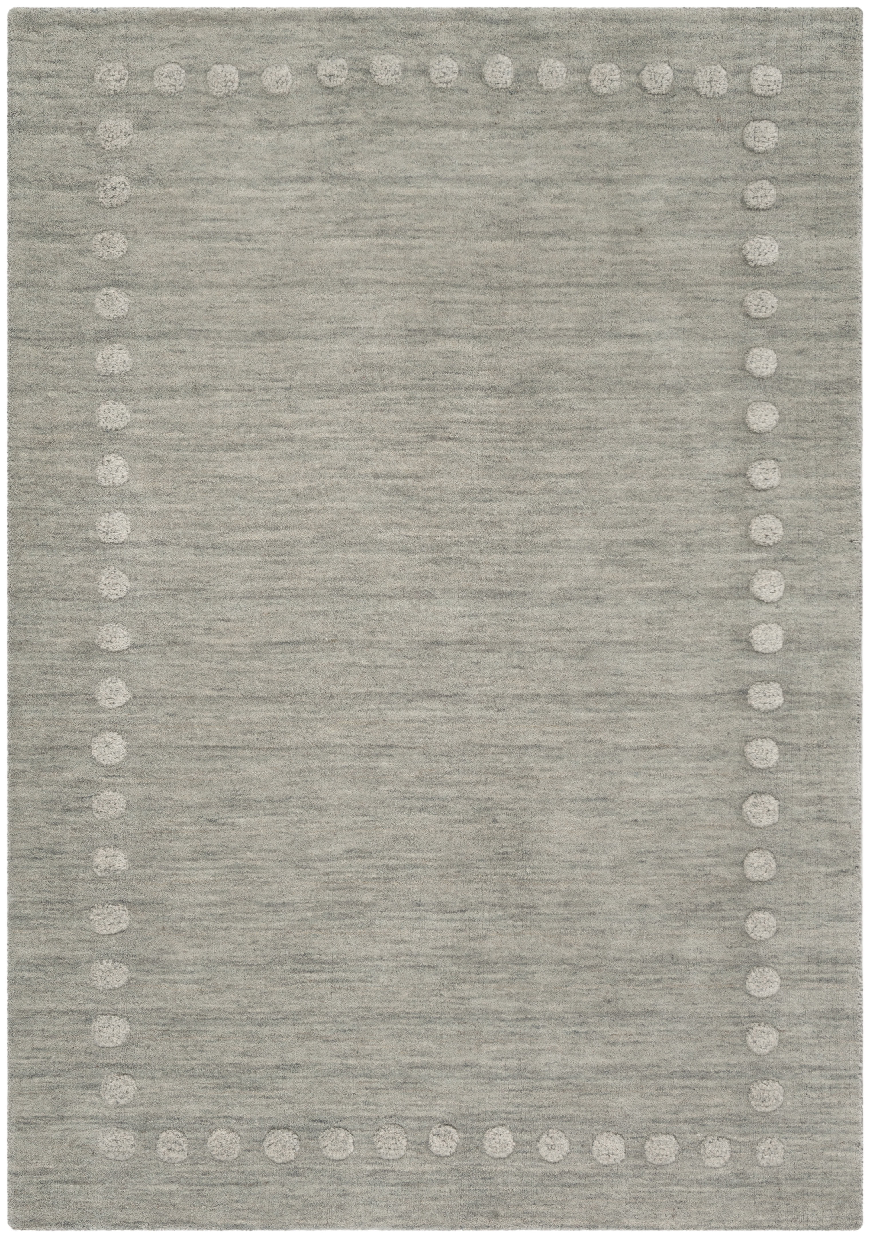 SAFAVIEH Kids Fiona Solid Bordered Wool Area Rug, Grey, 4' x 6' - Image 5