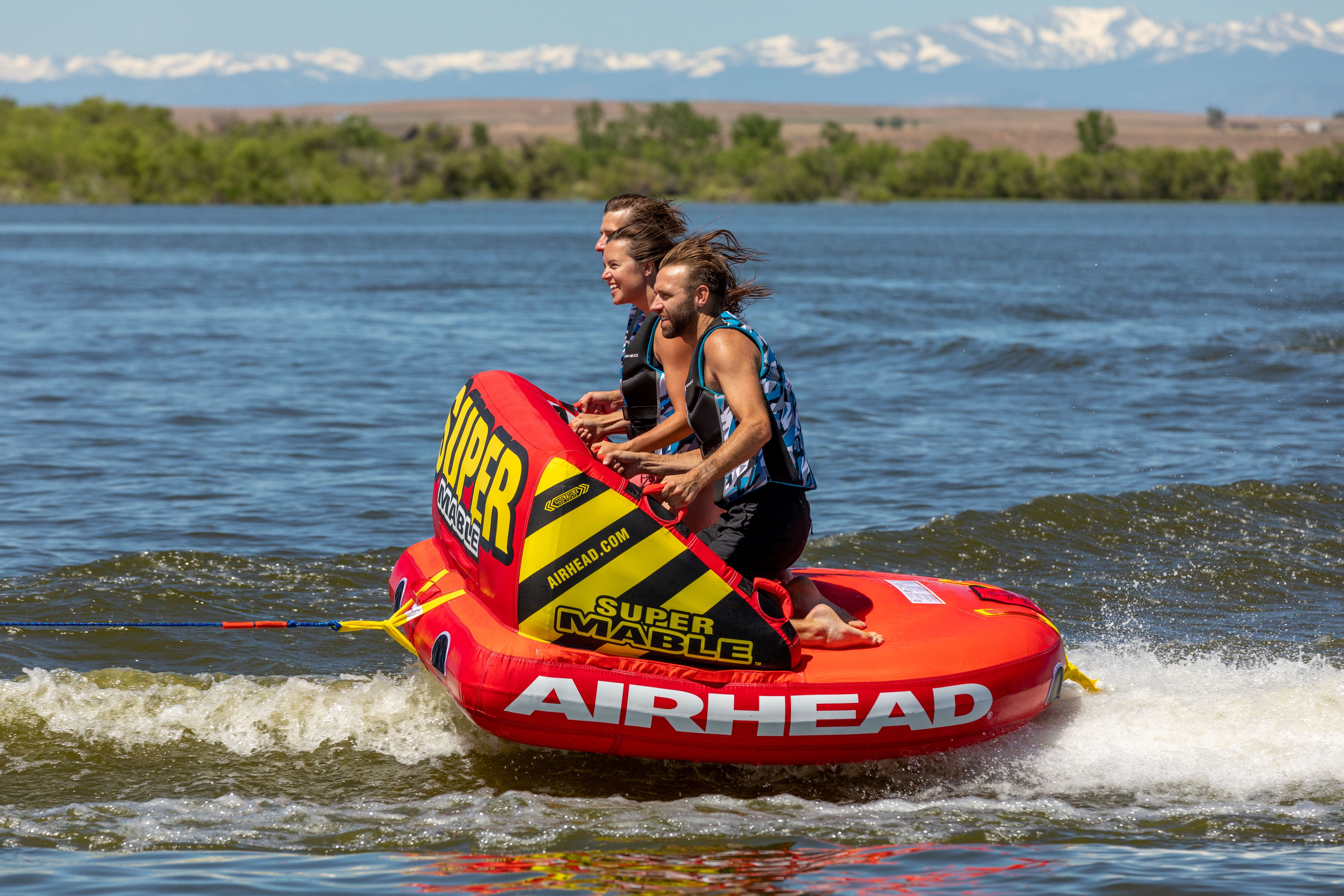 Airhead Super Mable Towable Tube for Boating, Fits up to 3 People, Dual Tow Points - Image 4