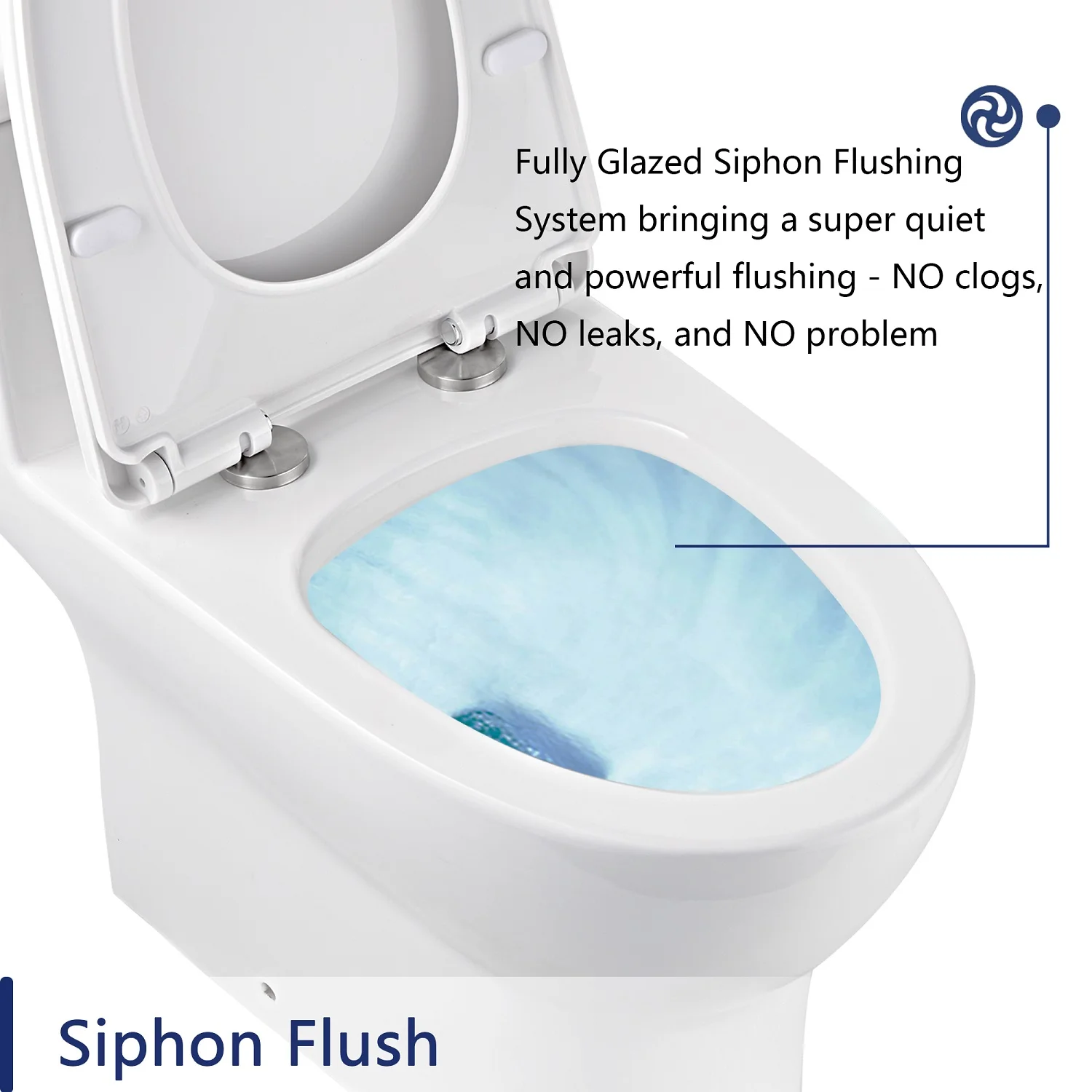 DeerValley DV-1F52626W ADA One-Piece Toilet Left Handle 1.28 GPF Water Efficient Elongated Comfort Seat Height - Image 6