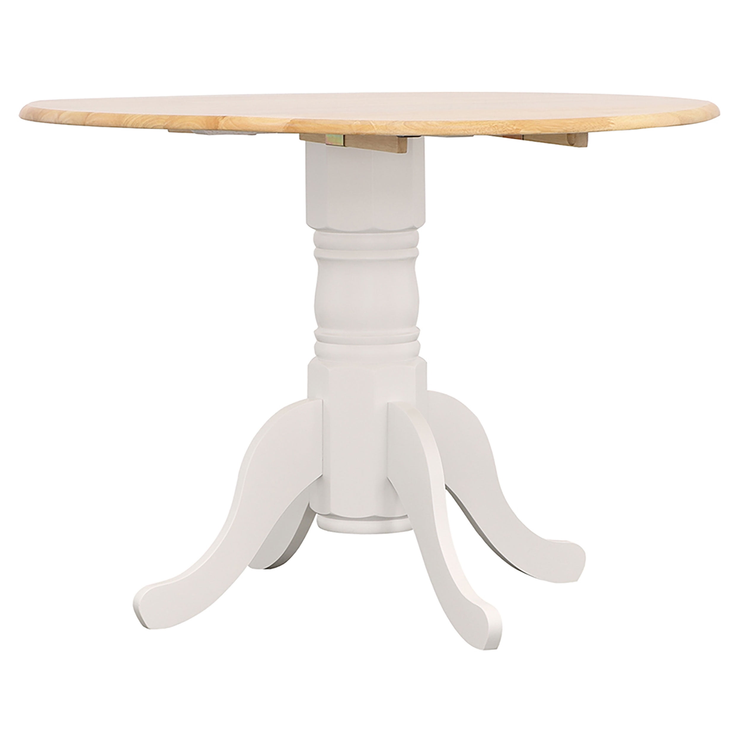 Allison 5-piece Round Drop Leaf Dining Table Set White - Image 6