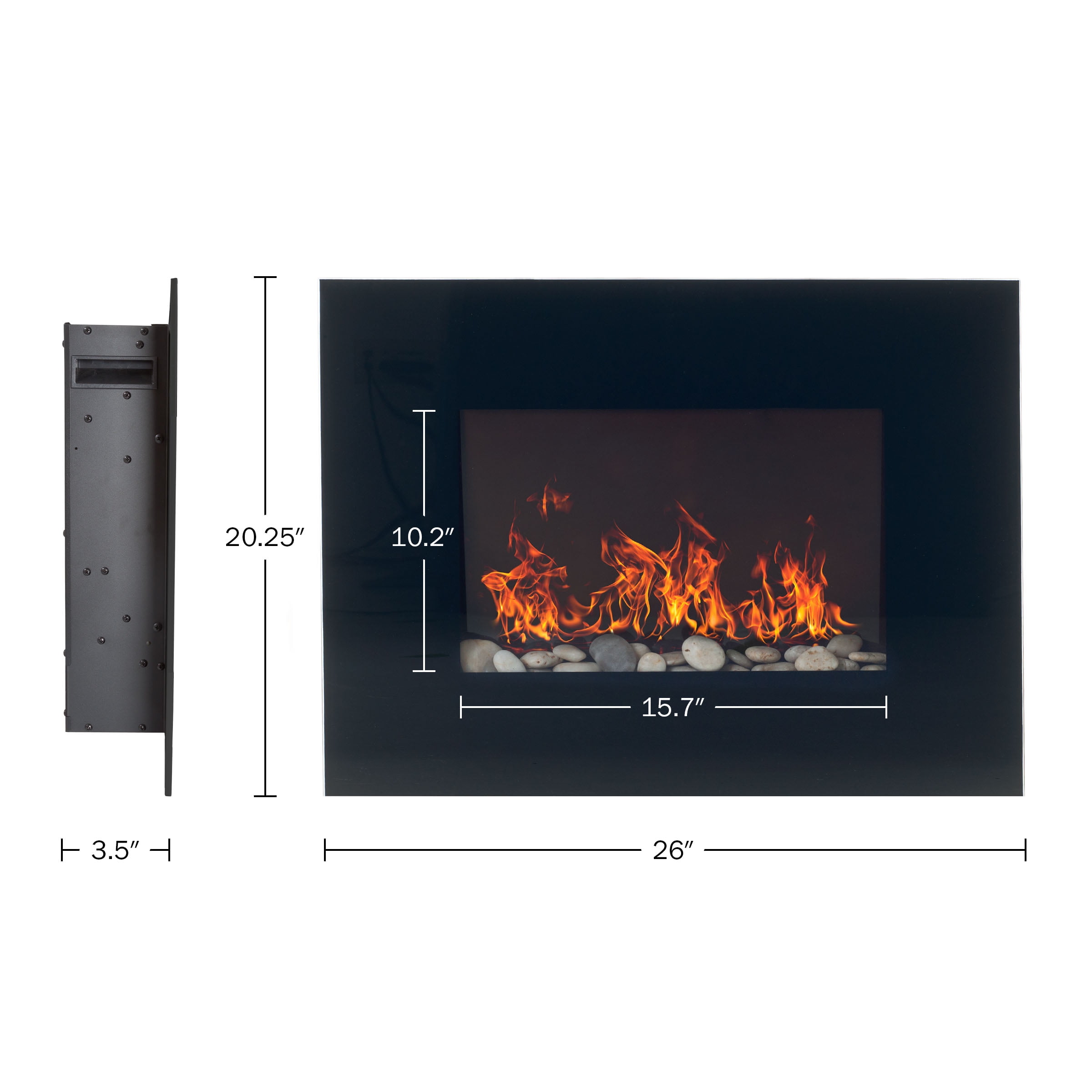 Northwest Wall-Mount Electric Fireplace Heater with Remote Control (Black) - Image 5