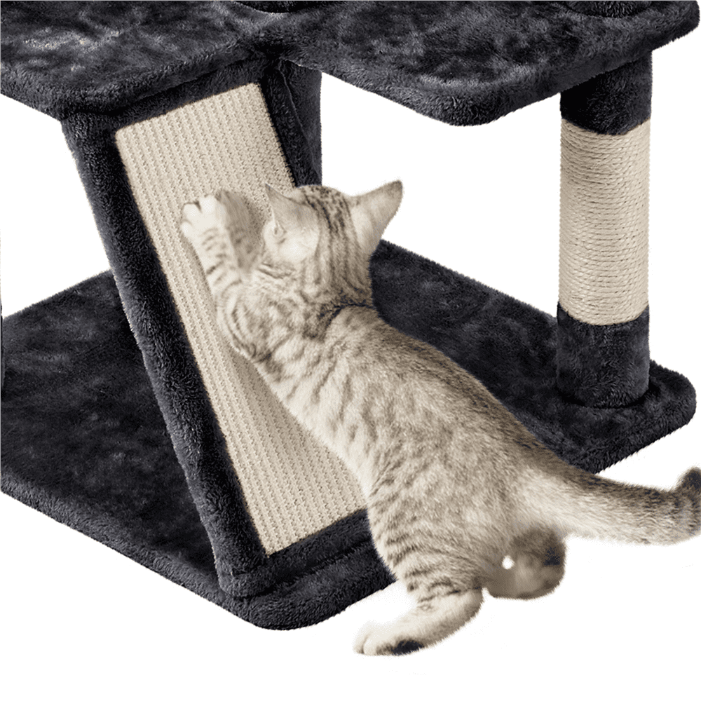 Renwick 57" Double Condos Cat Tree with Scratching Post Tower, Black - Image 10
