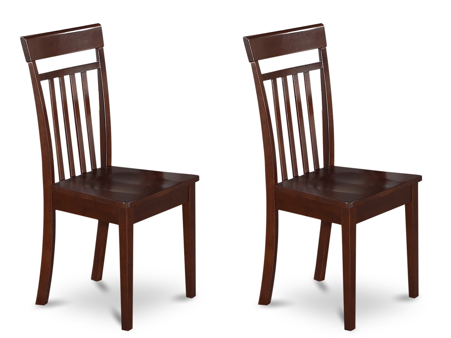 East West Furniture Capri 11" Wood Dining Chairs in Mahogany (Set of 2) - Image 2