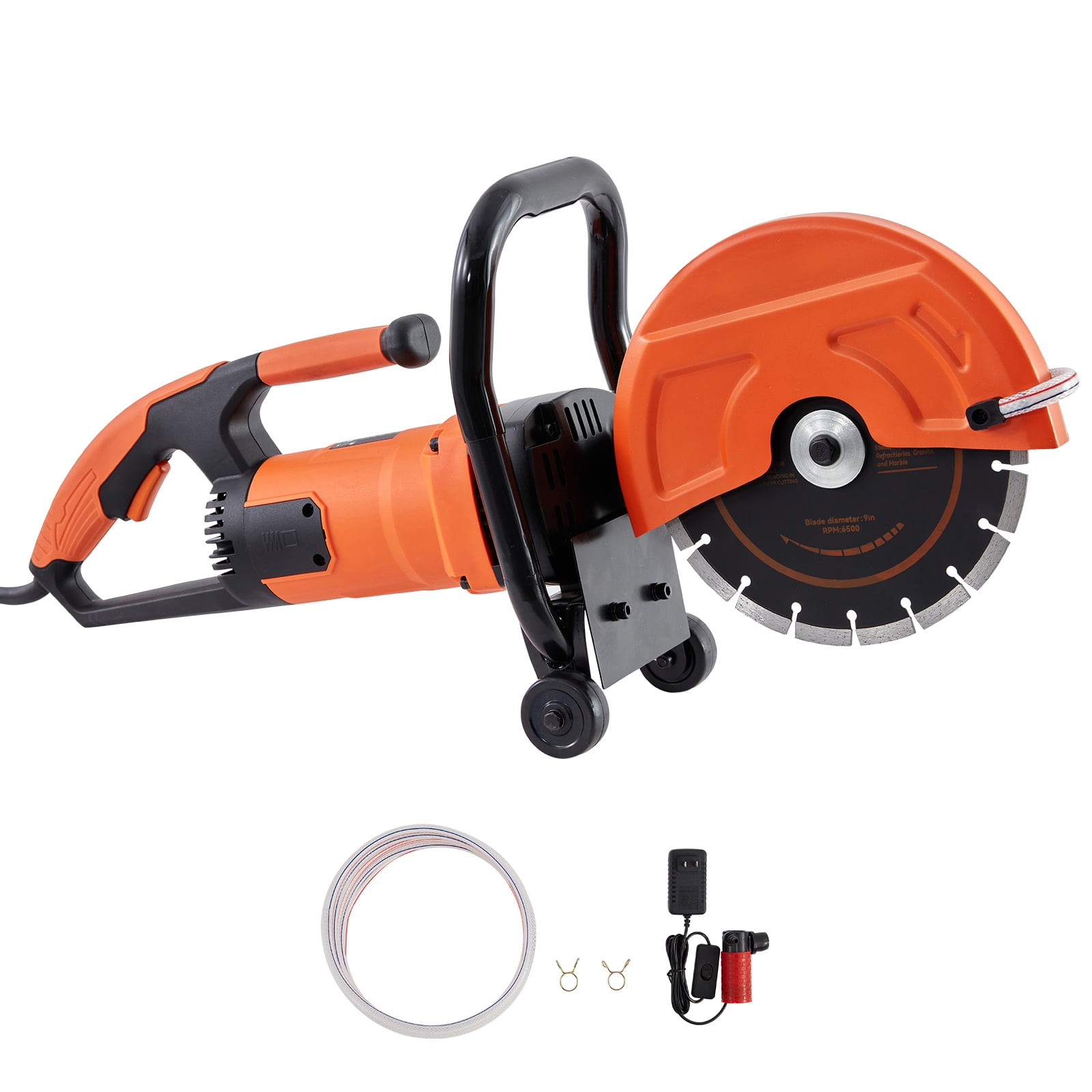 KFFKFF Electric Concrete Saw, 9-inch, 1800W Motor with 3.5-inch Cutting Depth, Wet/Dry Circular Saw with Water Line, Pump, and Blade for Cutting Stone and Brick - Image 2