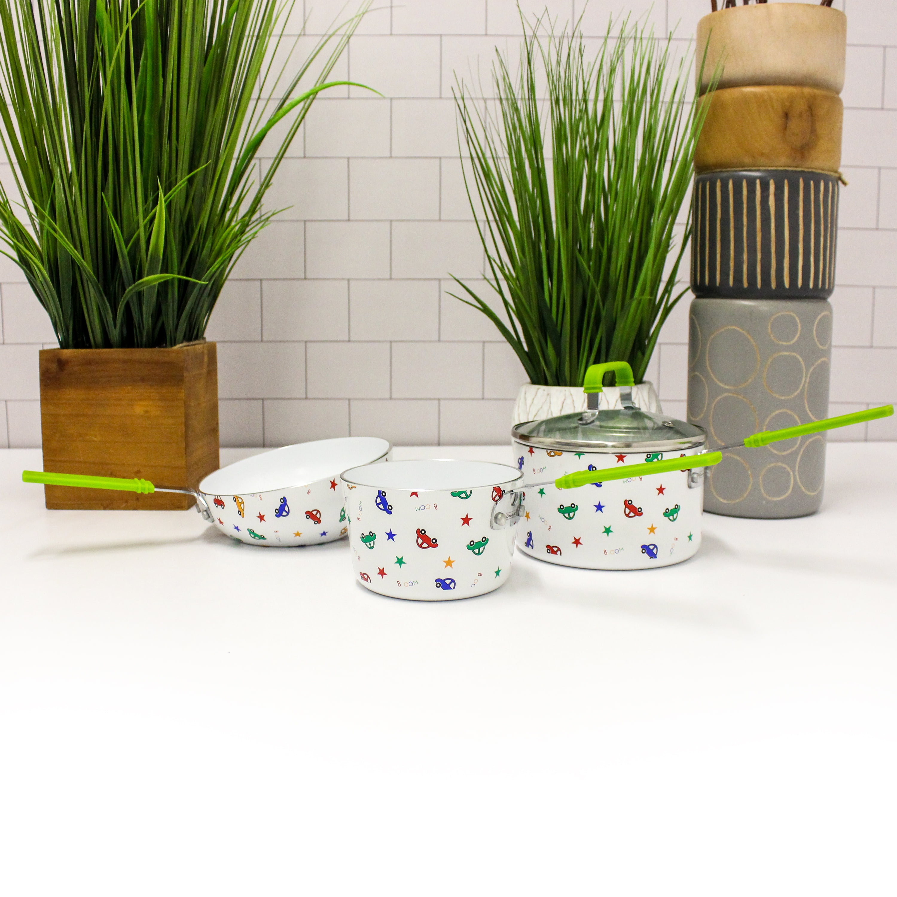 BergHOFF CookNCo 4Pc Mini Cookware Set Car Pattern - Image 5