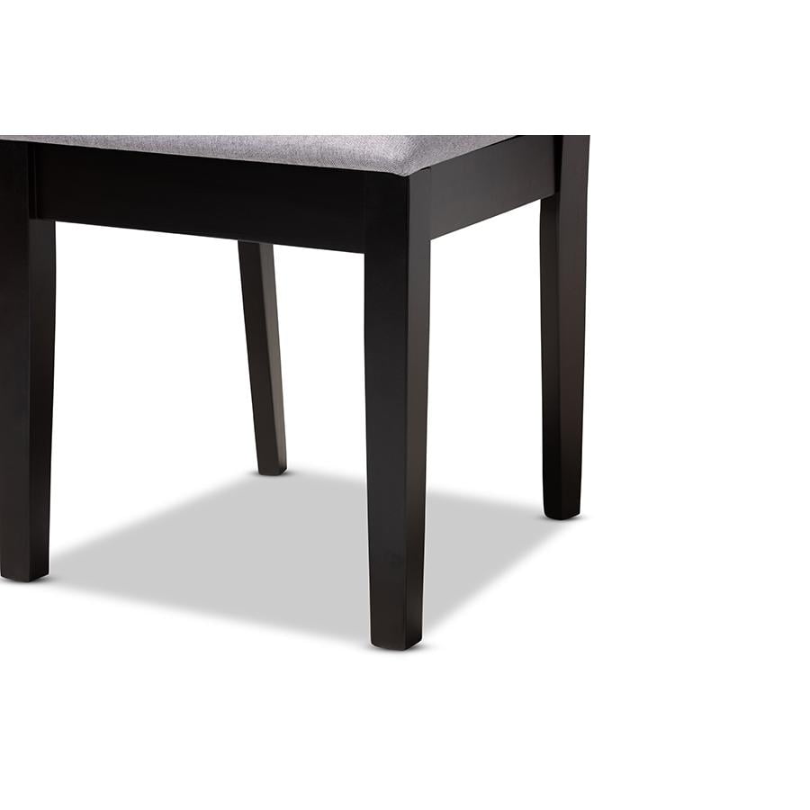 Baxton Studio Lenoir Fabric and Wood Dining Chairs in Gray and Brown (Set of 4) - Image 6