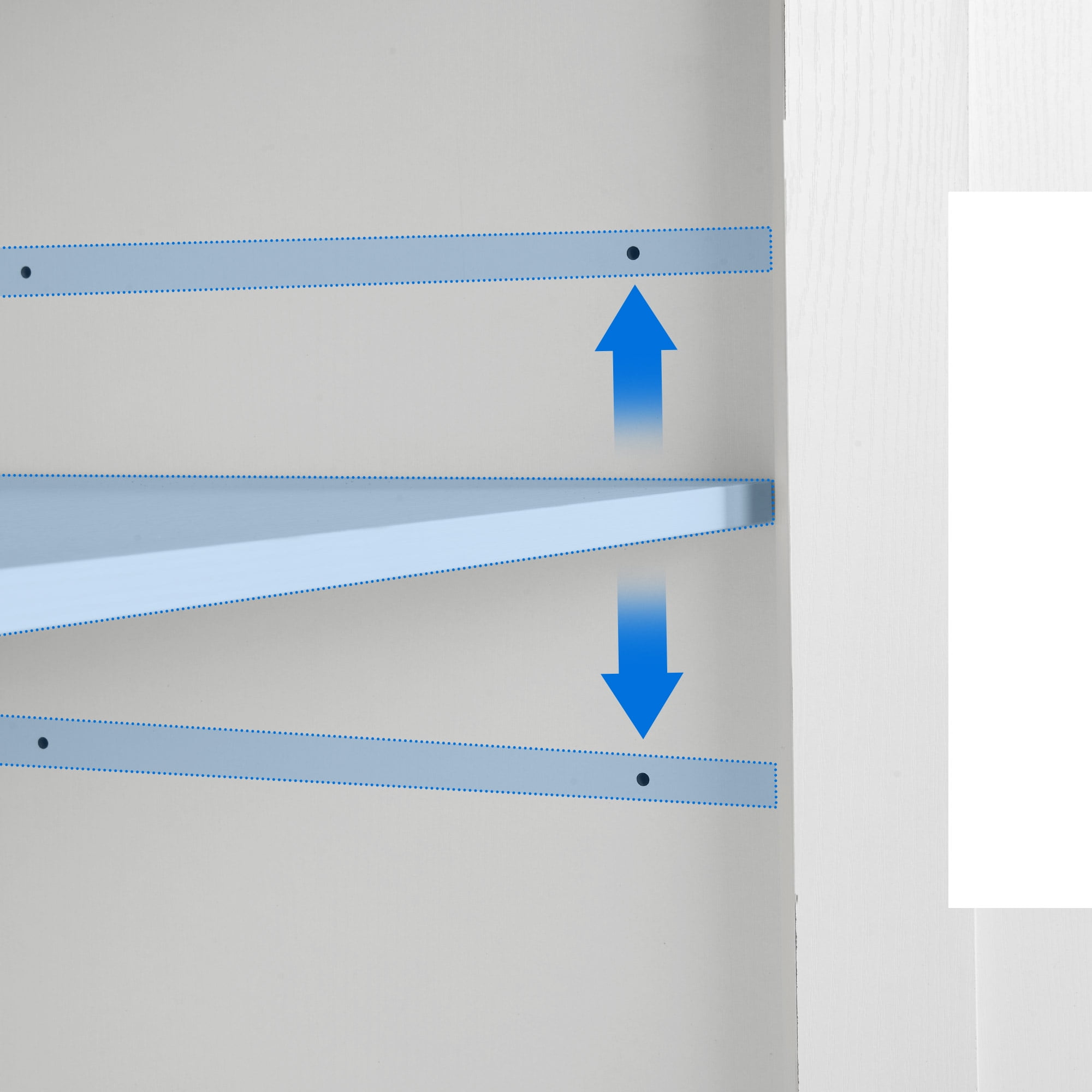 Dextrus Farmhouse End Table with Charging Station and LED Lights, Side Table with 2 Door & Storage Shelf Nightstand for Living Room Bedroom - White - Image 4