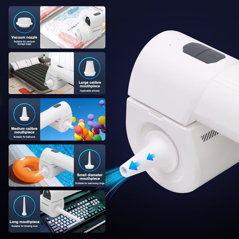 WeHoming 16000Kpa Handheld Vacuum Cleaner with LED Light 180° Foldable Vacuum Cleaner All-in-One Multifunction Blowing/Vacuuming/Pumping Rechargeable Strong Suction for Home Car Office - Image 2