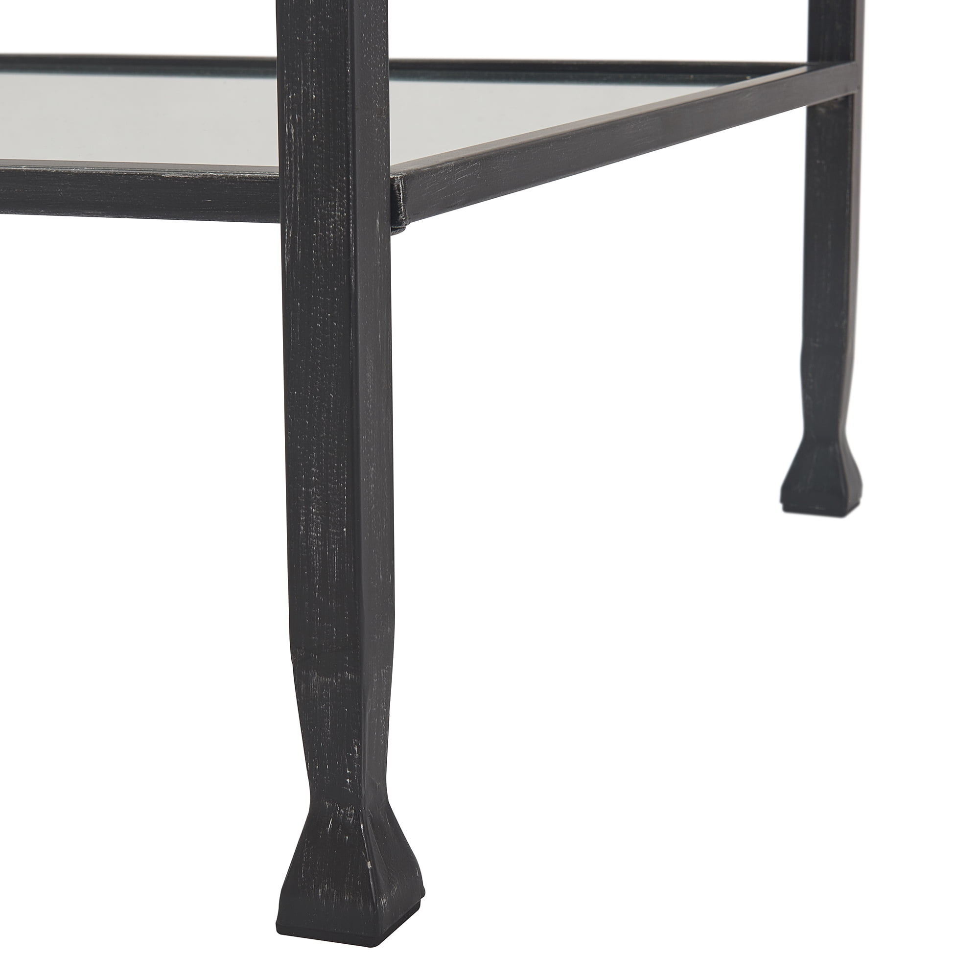 ClickDecor Maddox Glass and Metal Coffee Table Black - Image 6