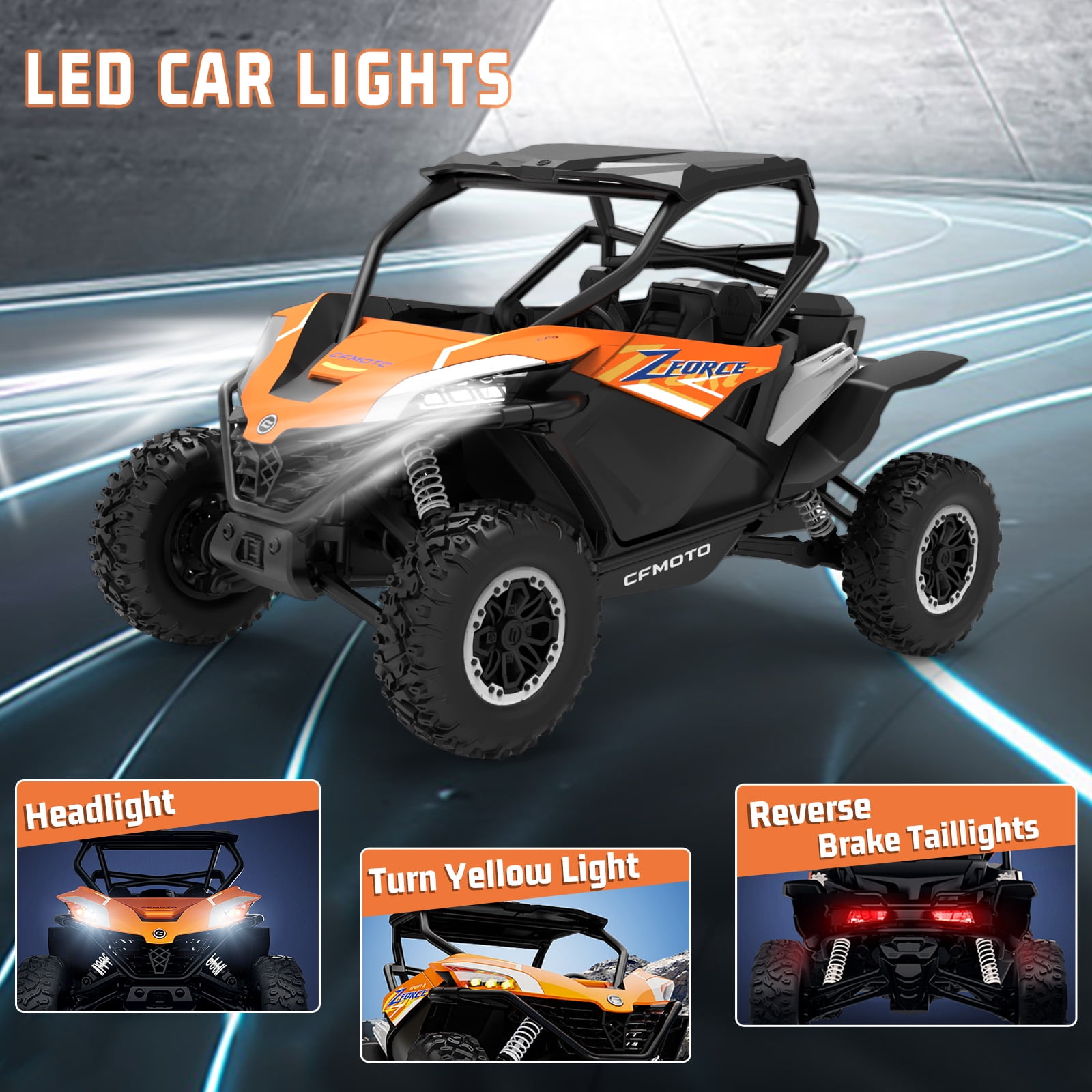 Fistone 1/12 Remote Control Off Road Cars, 4WD Dual Motors LED Headlight RC Car Monster Truck, High Speed All Terrain Car - Image 7