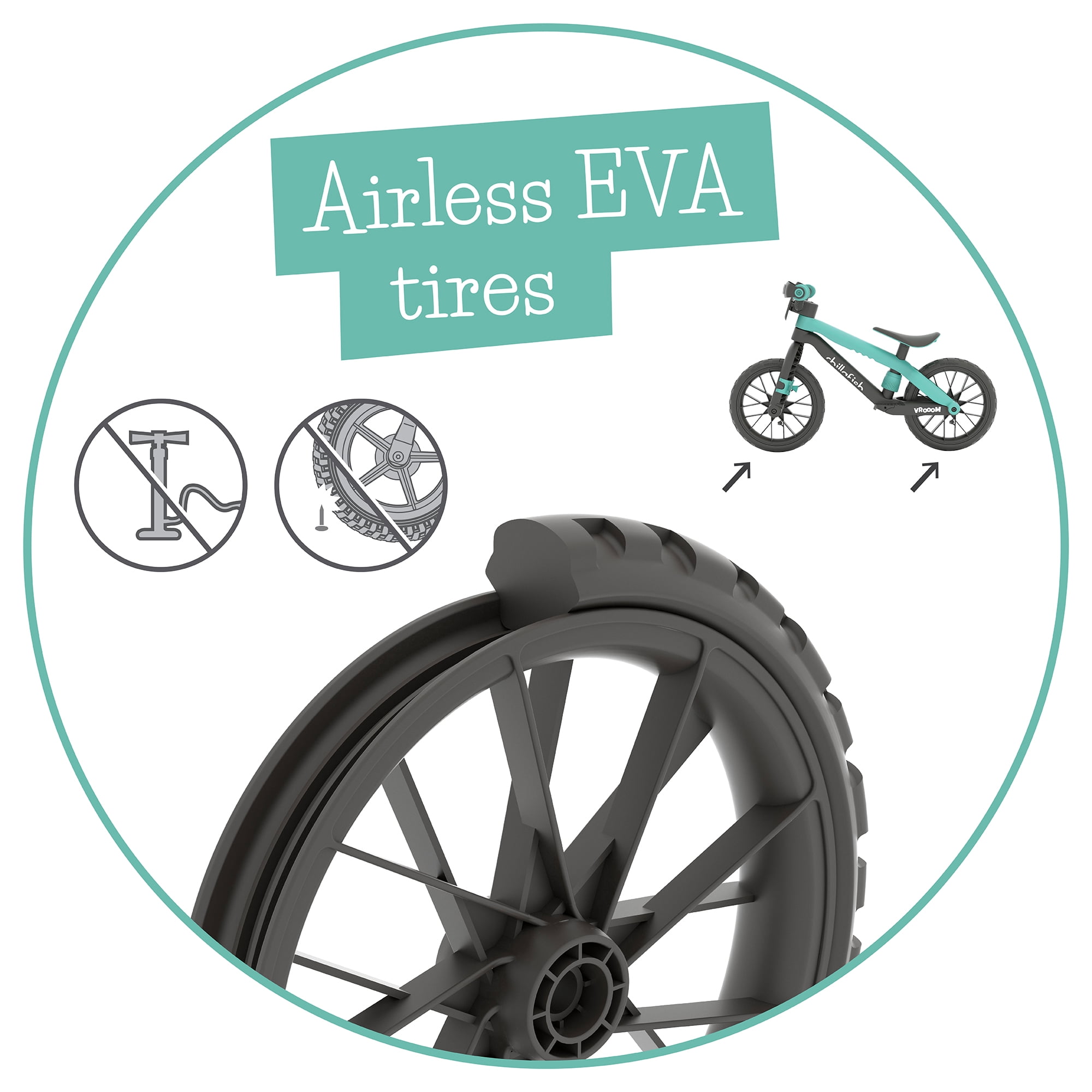 Chillafish BMXie Vrooom multi-play balance trainer with real VROOM VROOOM sounds, including hand protectors, a detachable numberplate, EVA tires and adjustable seat, for age 2-5 years, Mint - Image 7