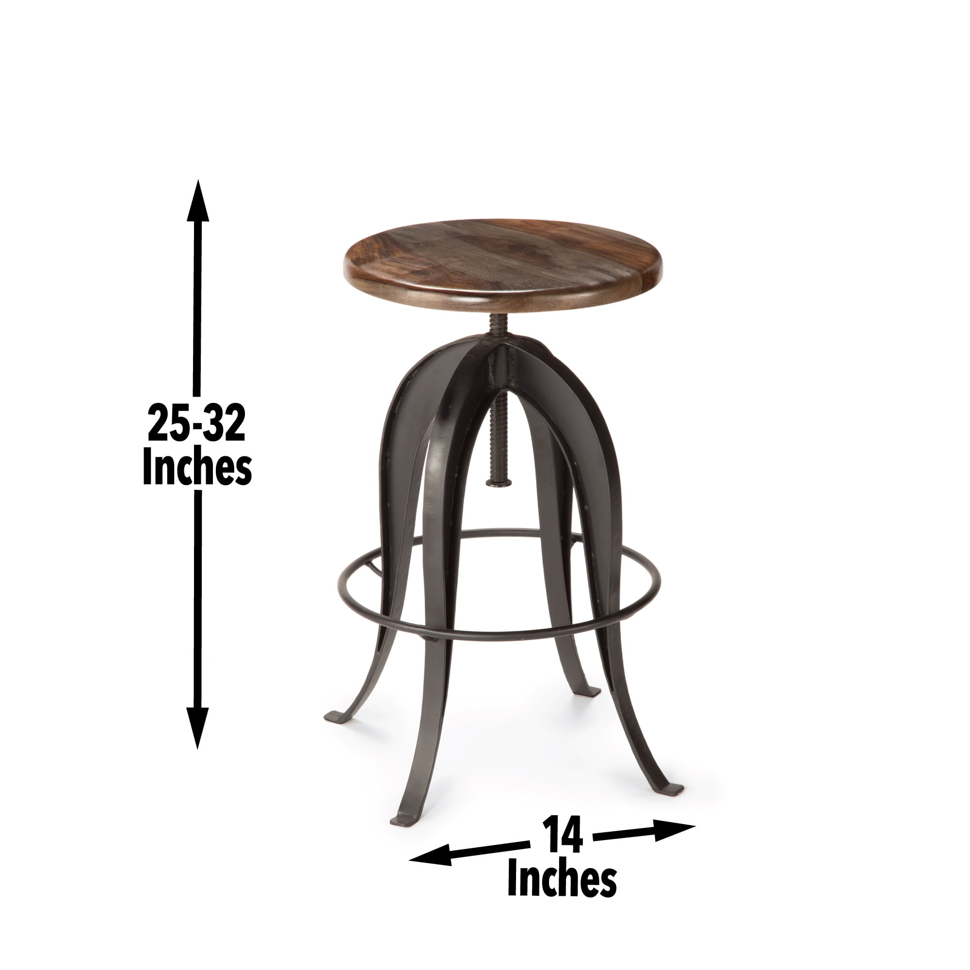 Steve Silver Sparrow Indoor Swivel Backless Adjustable 32" Height Round Bar Stool, Brown - Image 6