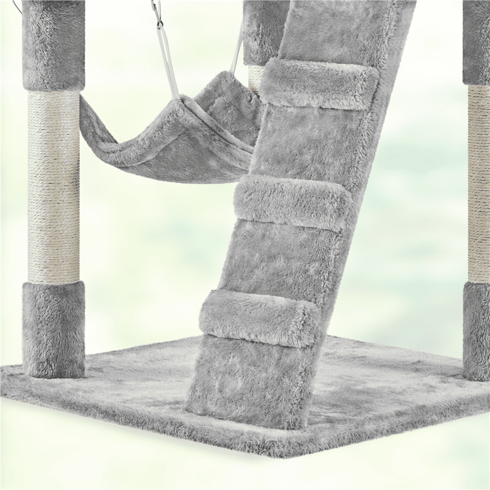 Renwick 54" Multi-level Cat Tree with Condo and Scratching Post, Light Gray - Image 6