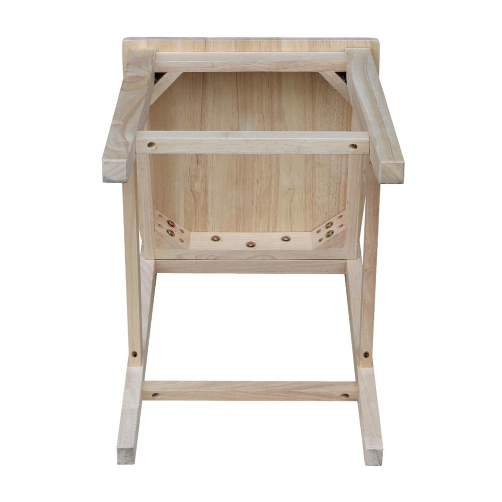 International Concepts Wood Slat Back Aspen Counter Height Panel Stool - Unfinished - 24" Seat Height - Image 5
