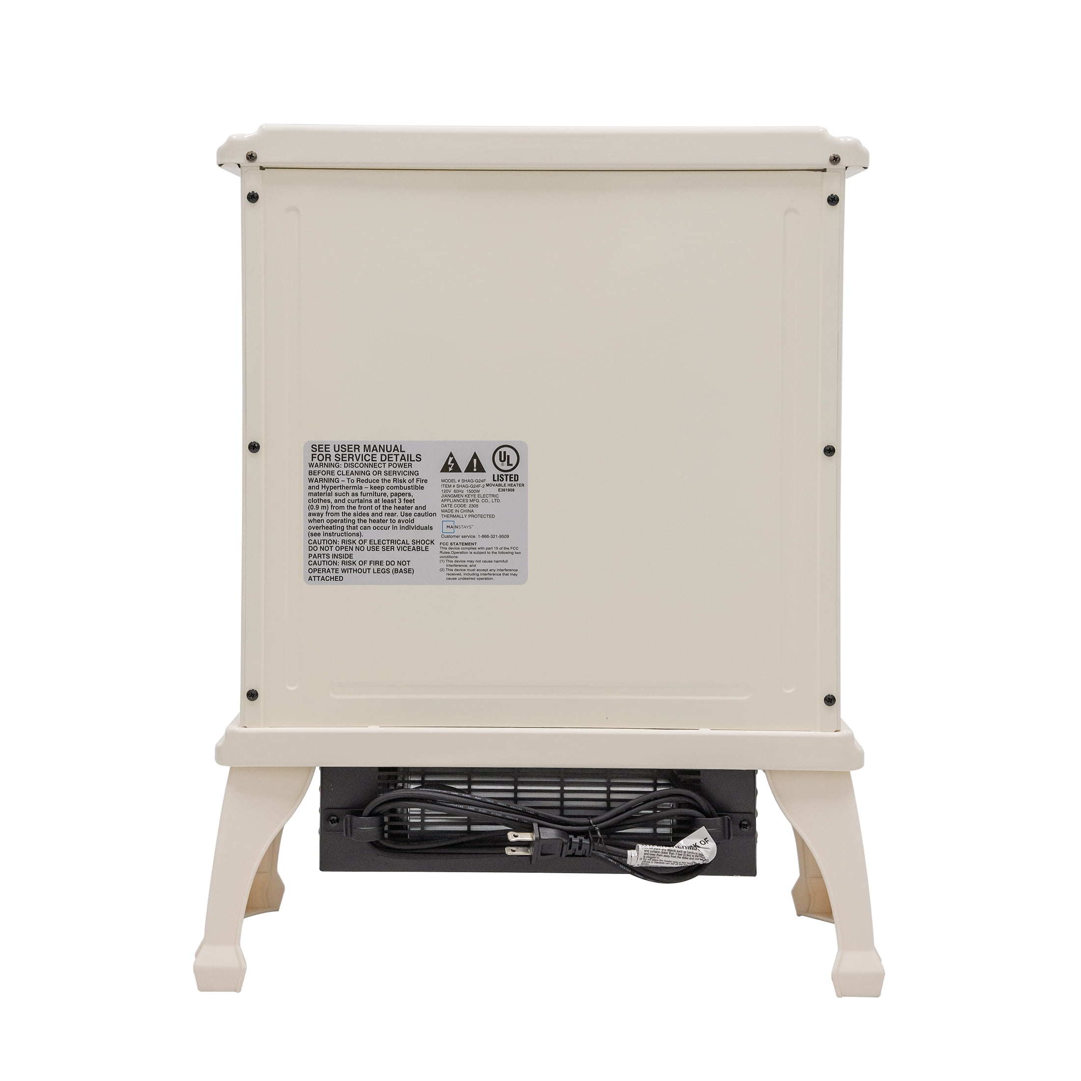 Mainstays New 1500W 2-Setting 3D Electric Stove Heater with Life-like Flame, Vanilla - Image 5