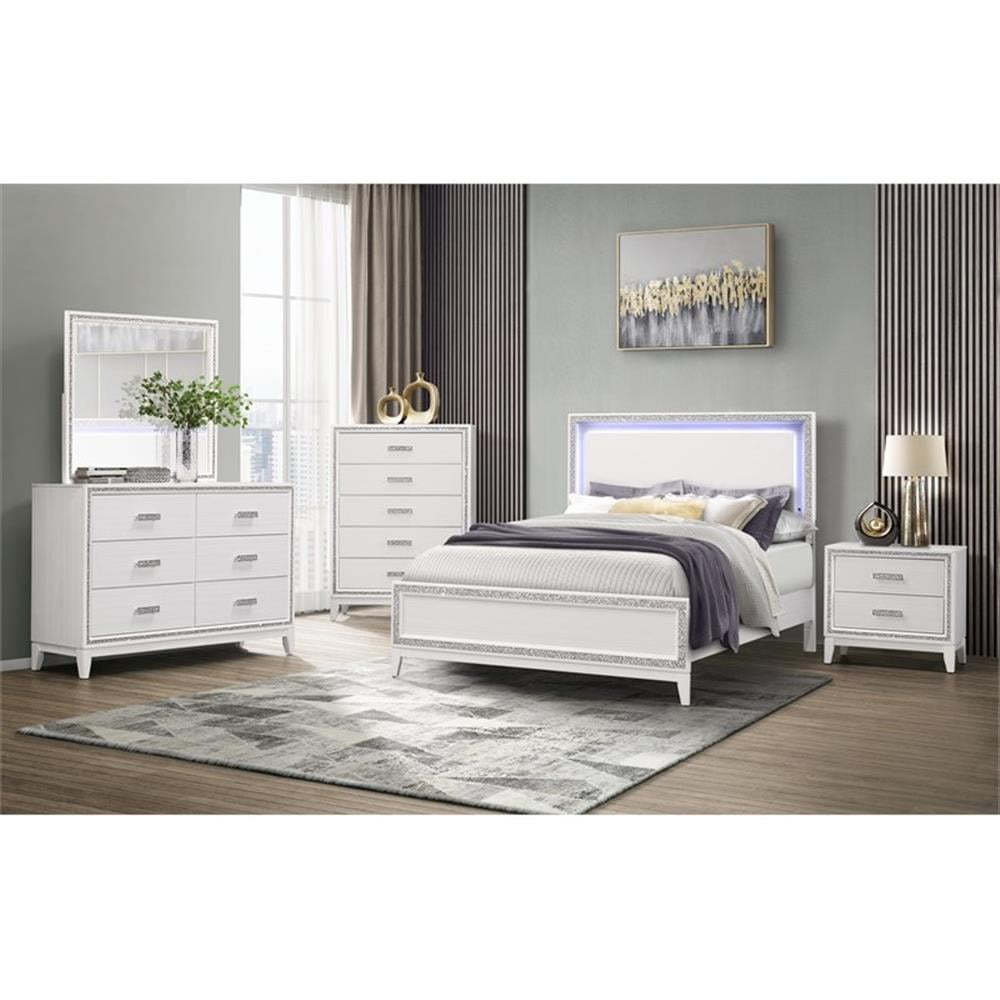 Global Furniture USA Nightstand Contemporary White 1-Count - Image 2