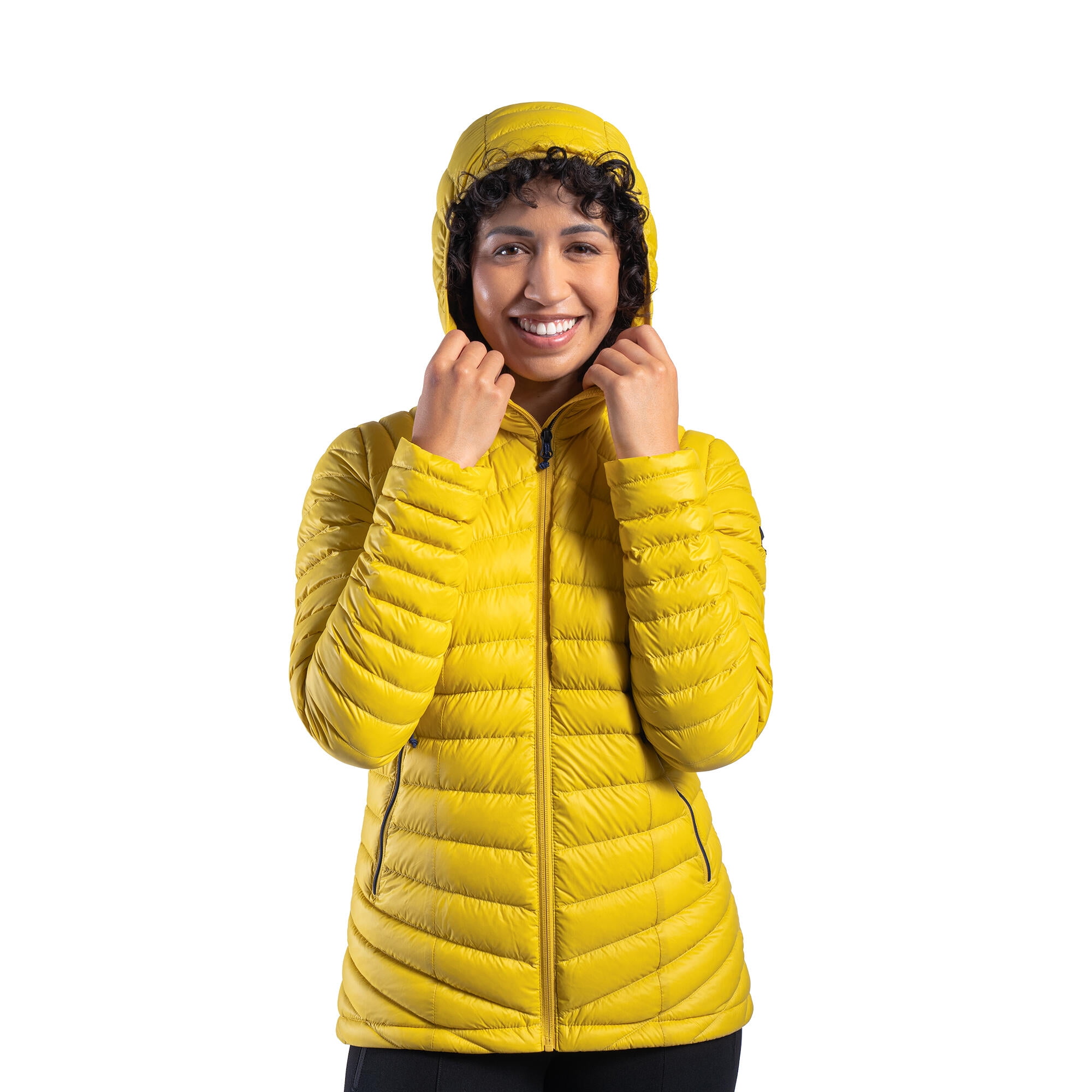 Forclaz Trek 100, 23°F Real Down Packable Puffer Jacket, Women's, Yellow, Extra Large - Image 10