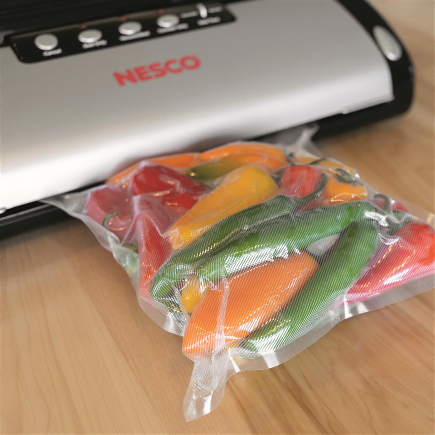 Nesco VS‑02 Vacuum Sealer Machine, Value Pack With (4) 11 in Rolls, Compact Multi‑Mode Food Sealer With Wet/Moist Food Mode, Built‑In Cutter & Roll Storage, For Bulk Buying & Freezer Meals - Image 6