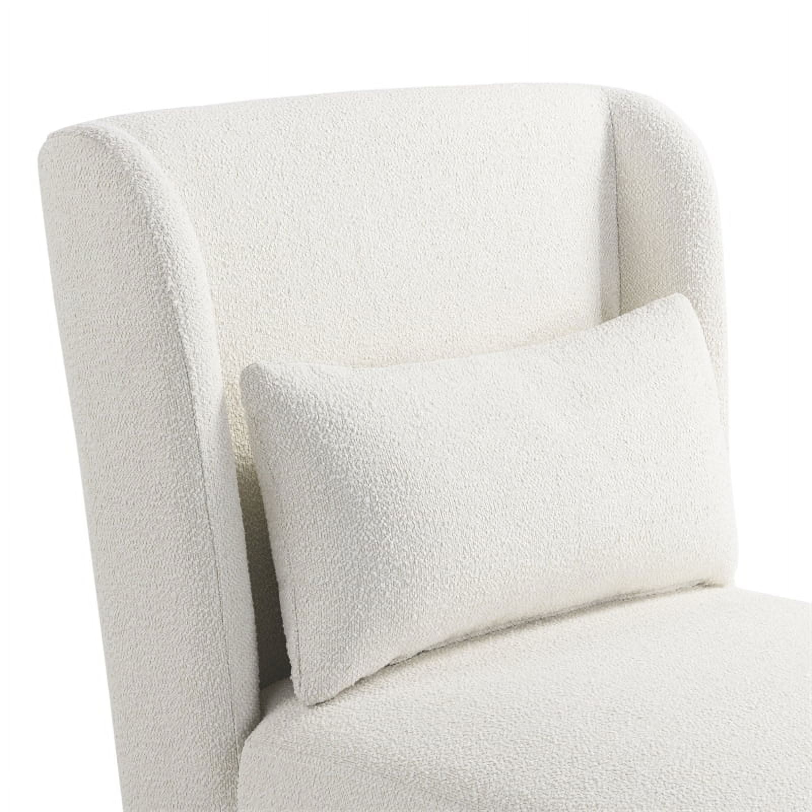 Lifestyle Solutions Ellway Modern Fabric Solid Print Accent Chair with Pillow, Ivory - Image 5