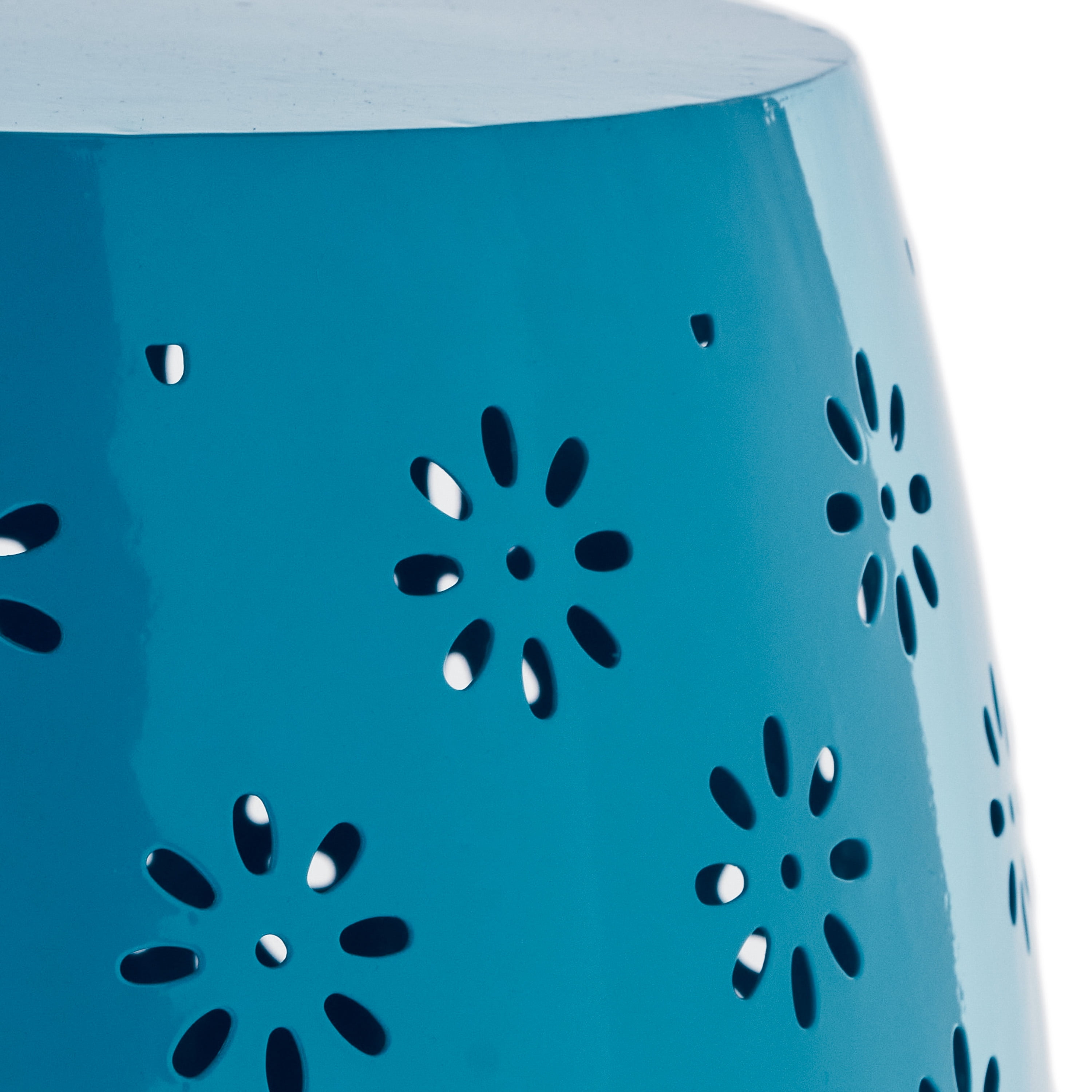 Ariella Outdoor 15" Iron Side Table, Blue - Image 5