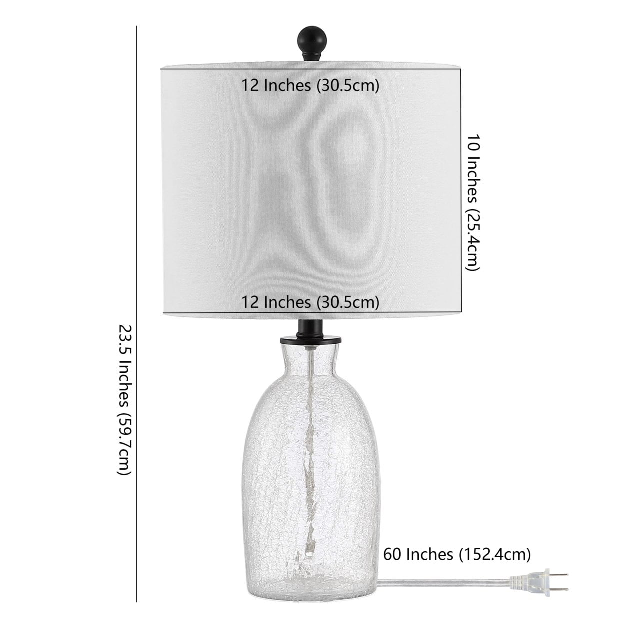 Safavieh Nakula 23 in. Glam Glass Table Lamp, Clear - Image 4
