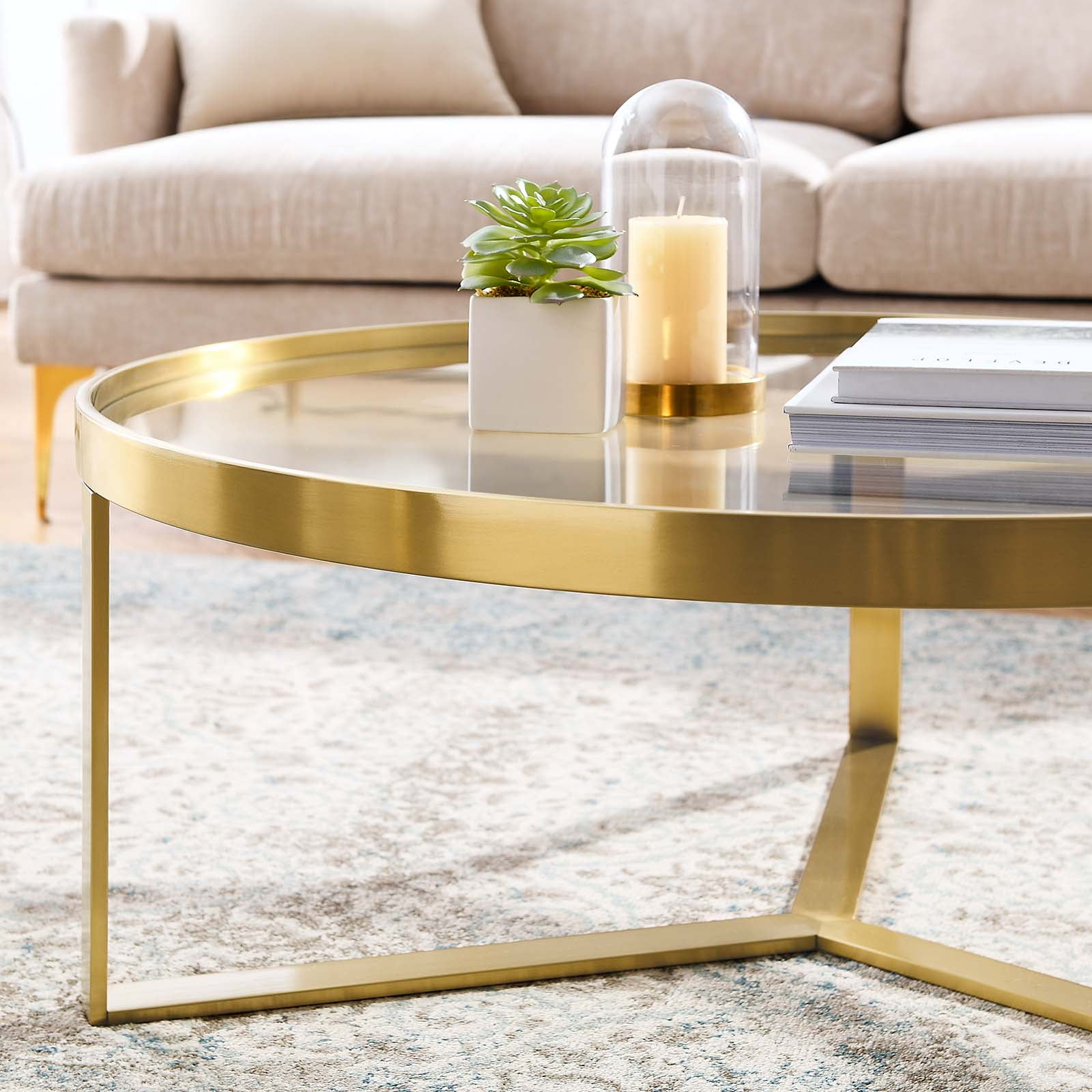 Modway Relay Coffee Table in Gold - Image 5