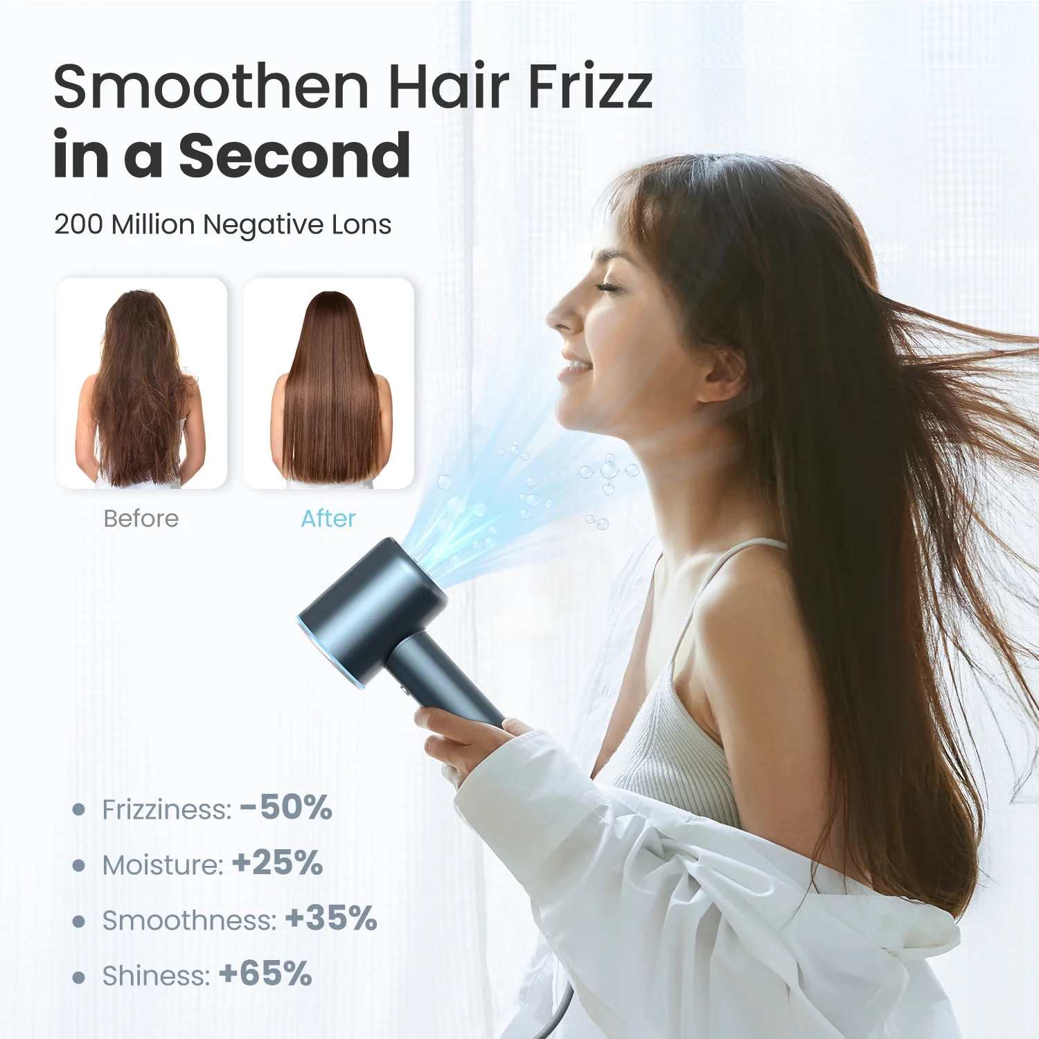 iDOO High Speed Portable Ionic Hair Dryer with Exclusive Hot & Cold Air Cycle Mode for Home Salon Travel - Image 3