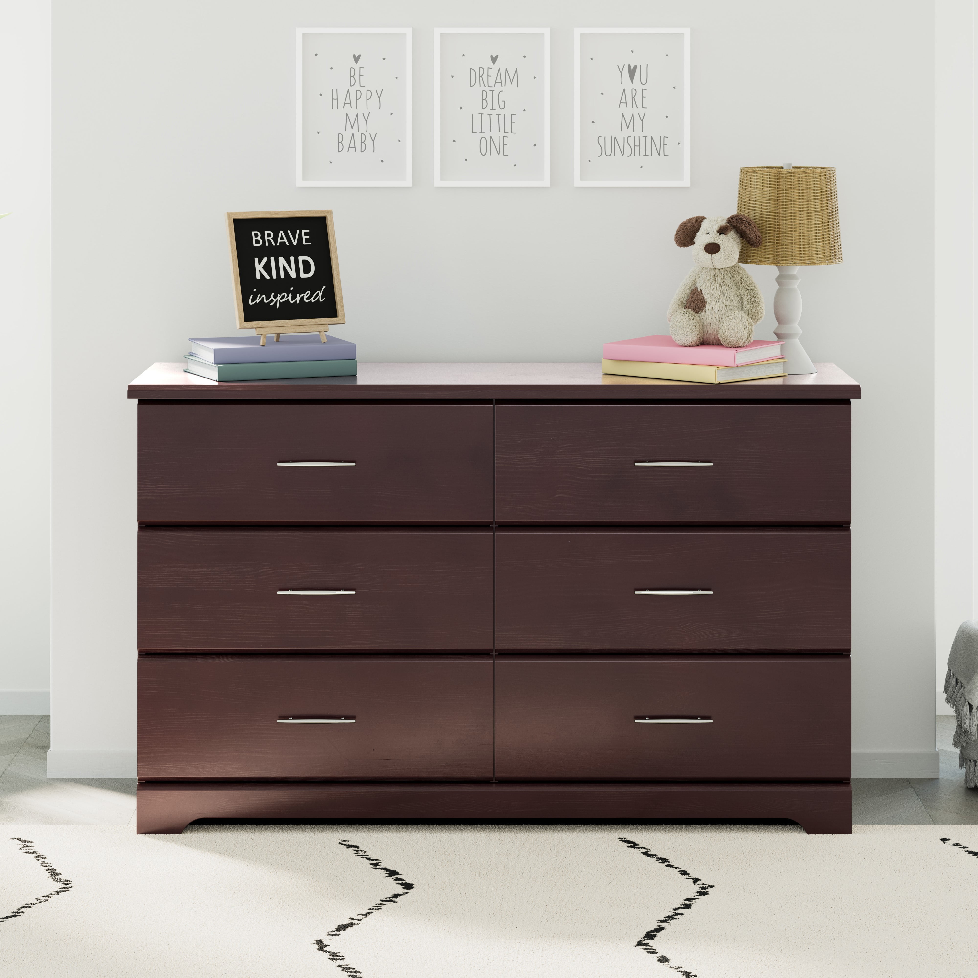 Storkcraft Brookside 6 Drawer Nursery Double Dresser, Espresso - Image 2