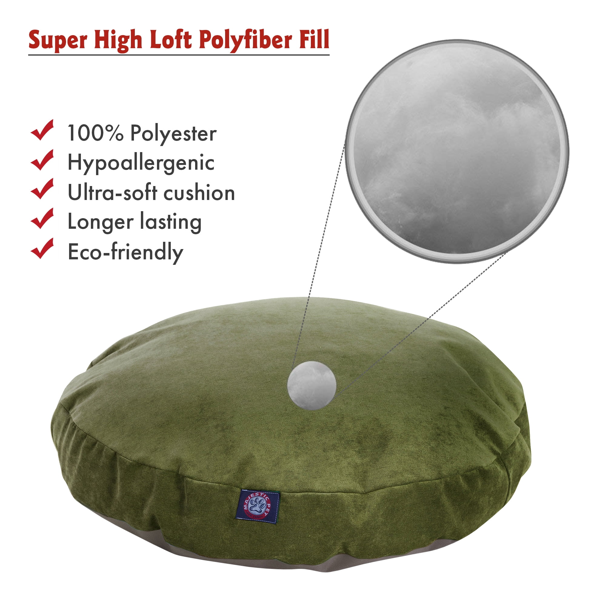 Majestic Pet | Villa Velvet Round Pet Bed For Dogs, Removable Cover, Fern, Small - Image 5